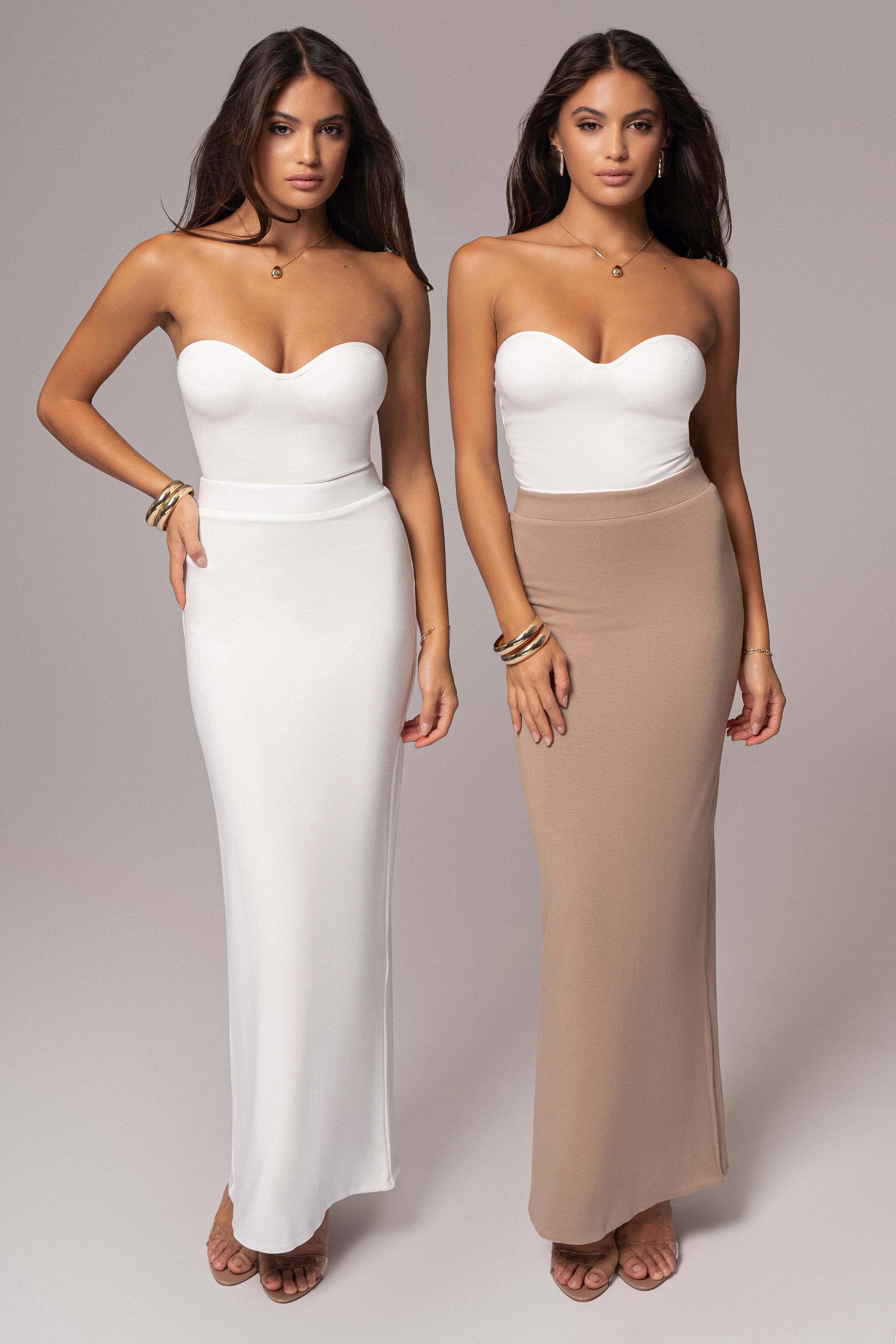 Ivory/Beige Everyday Reversible Skirt - JLUXLABEL