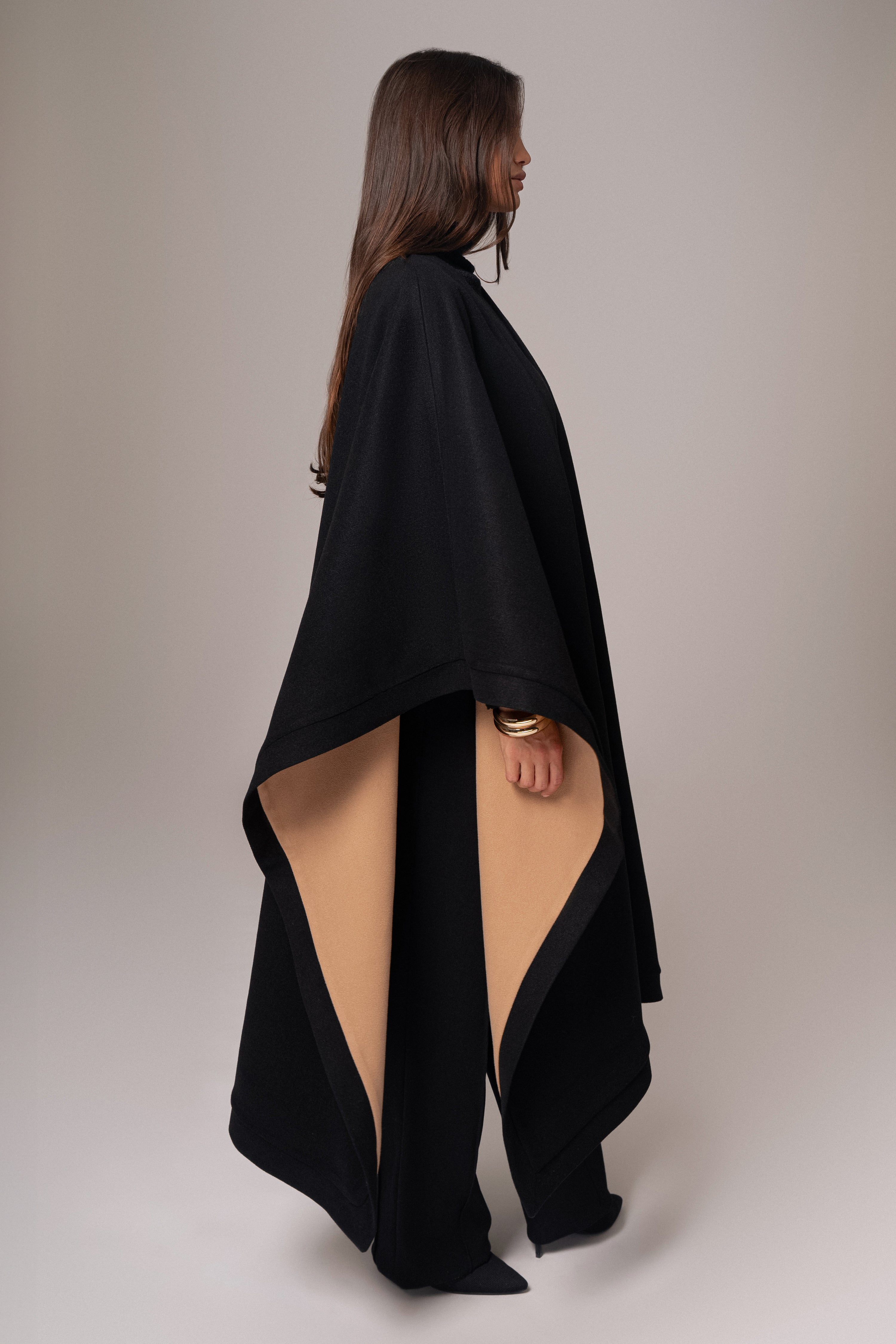 Beige Park City Reversible Shawl - JLUXLABEL