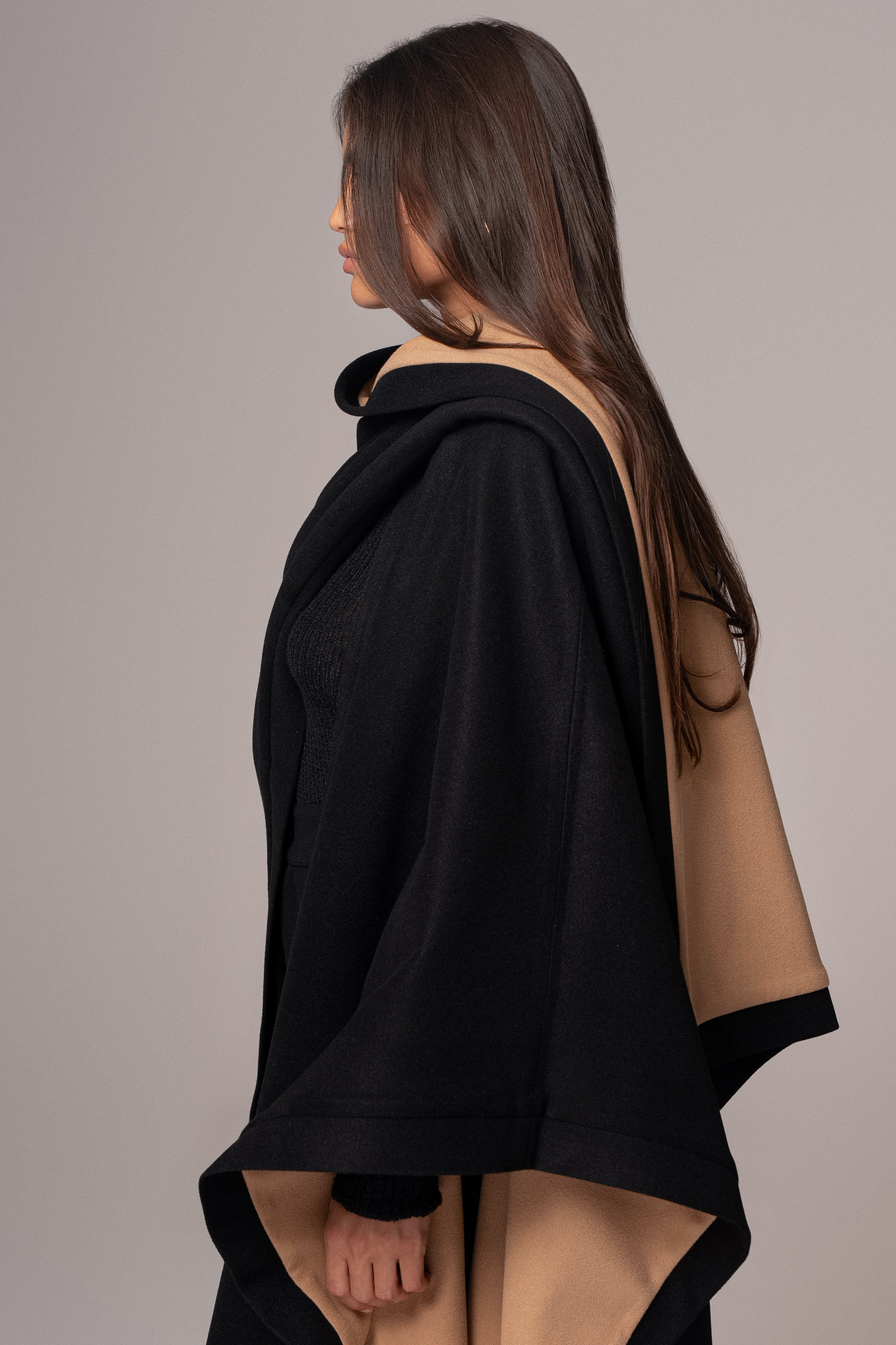 Beige Park City Reversible Shawl - JLUXLABEL