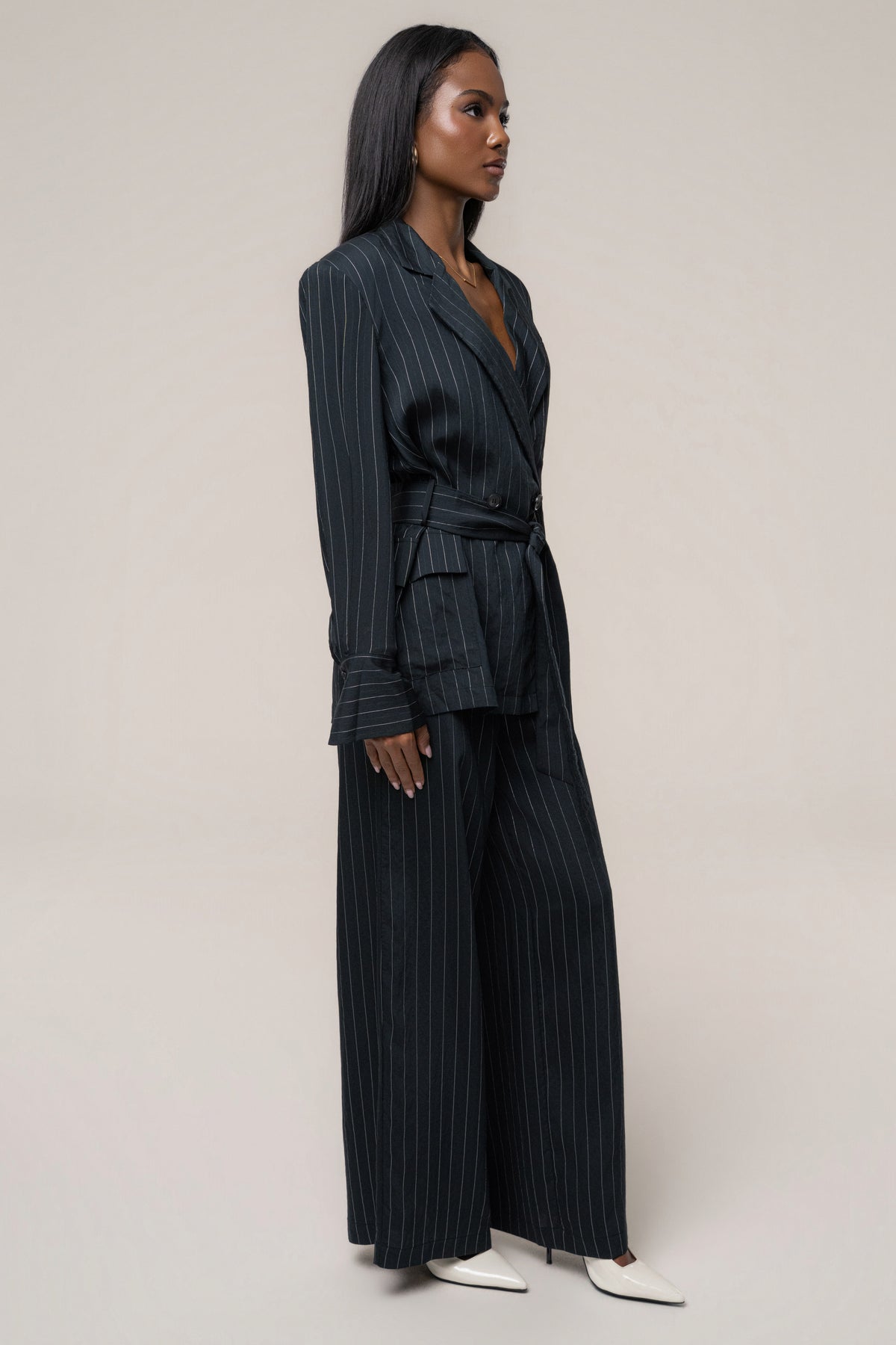 Black Social Club Pinstripe Blazer