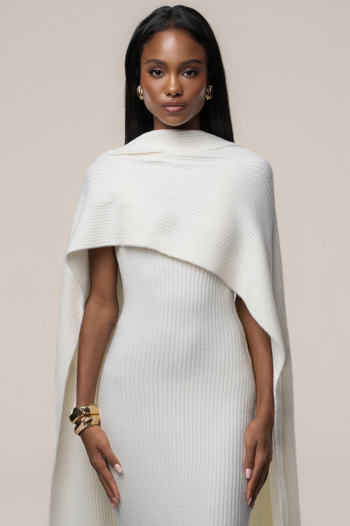 Cream Lodge Ribbed Scarf