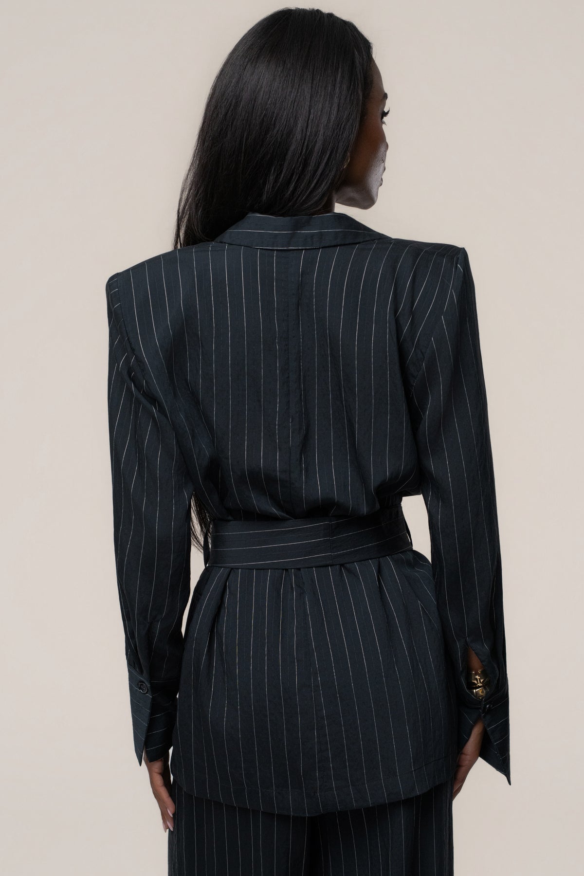 Black Social Club Pinstripe Blazer