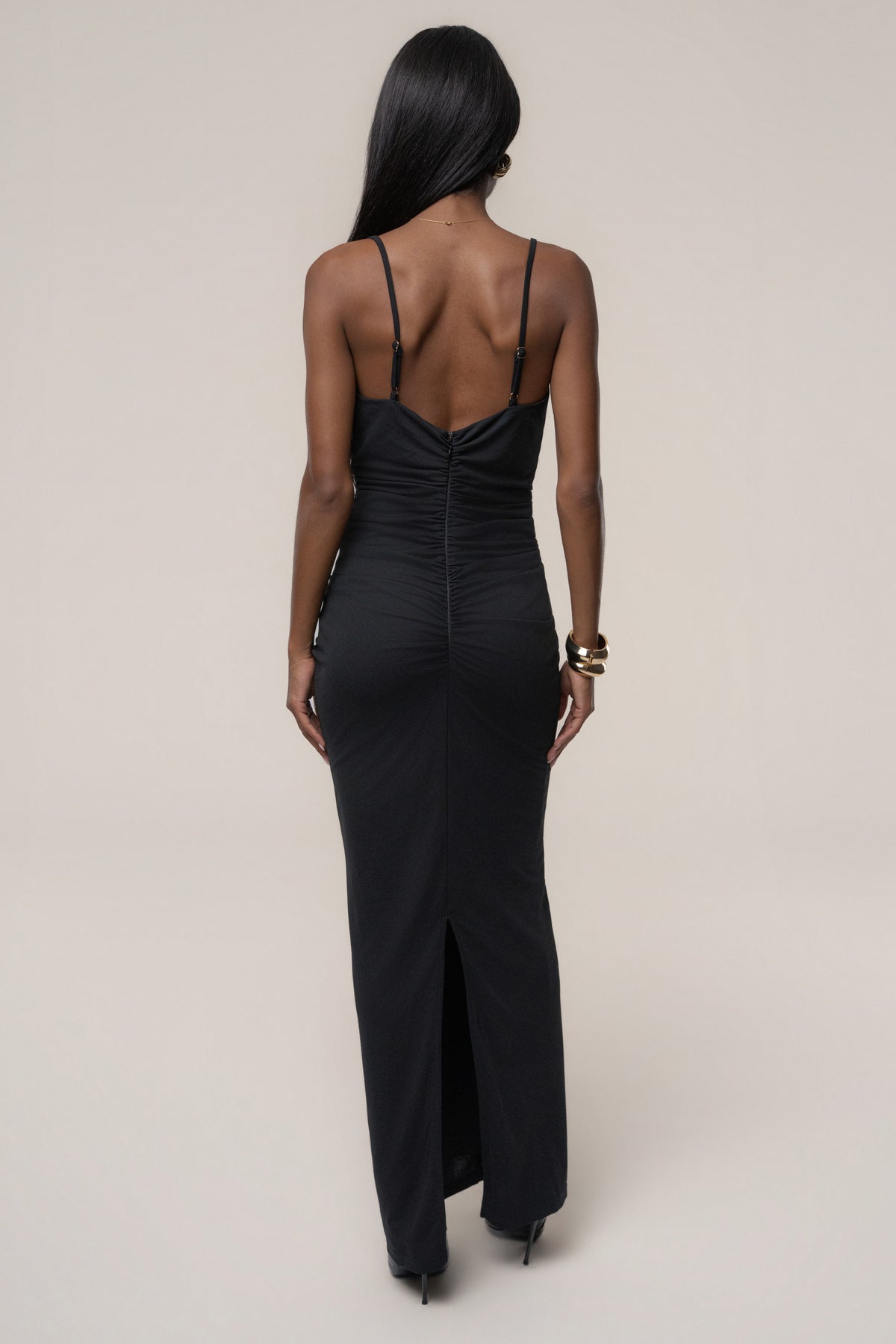 Black Unforgettable Plunge Maxi Dress - JLUXLABEL