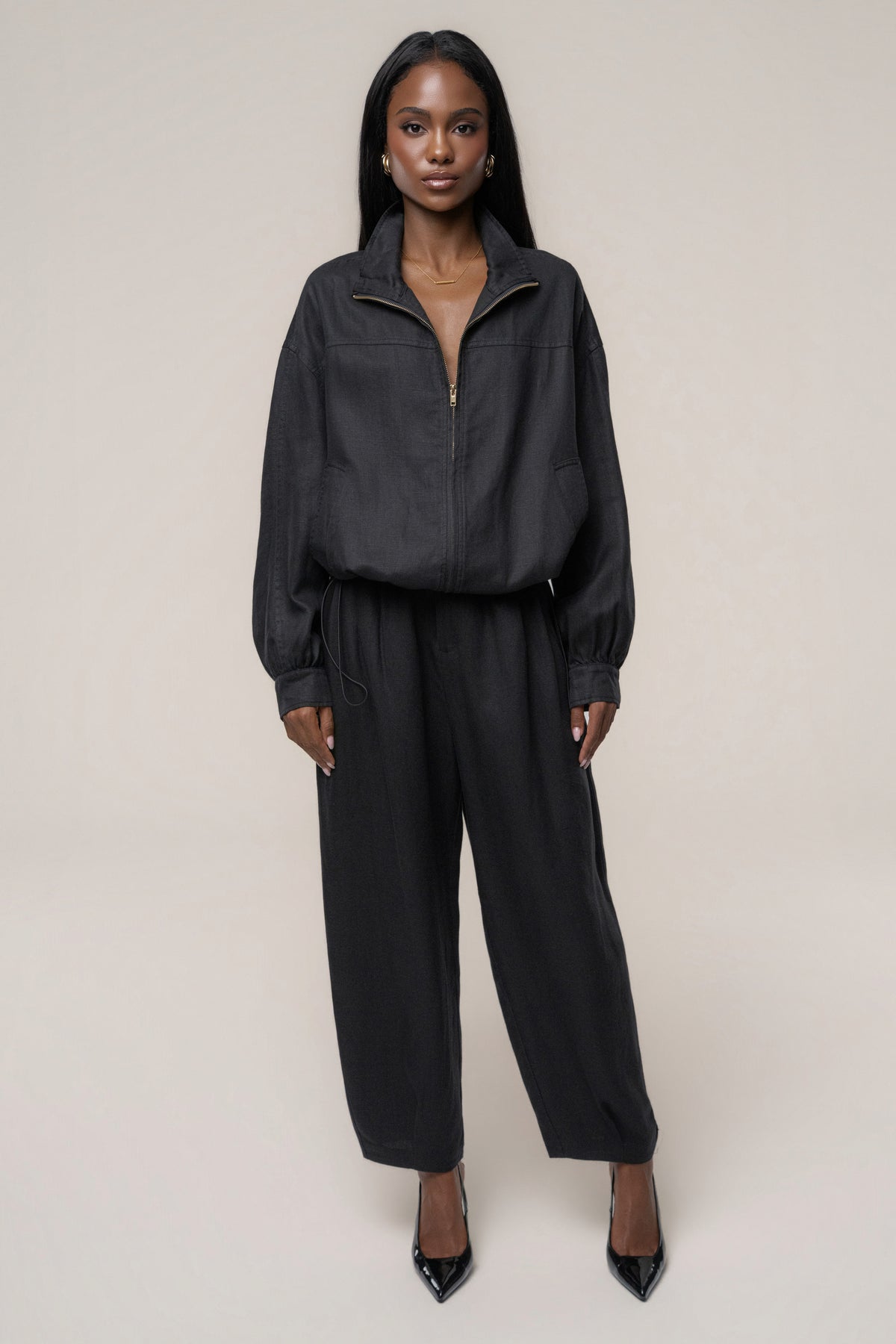 Black Weekend Barrel Trouser - JLUXLABEL