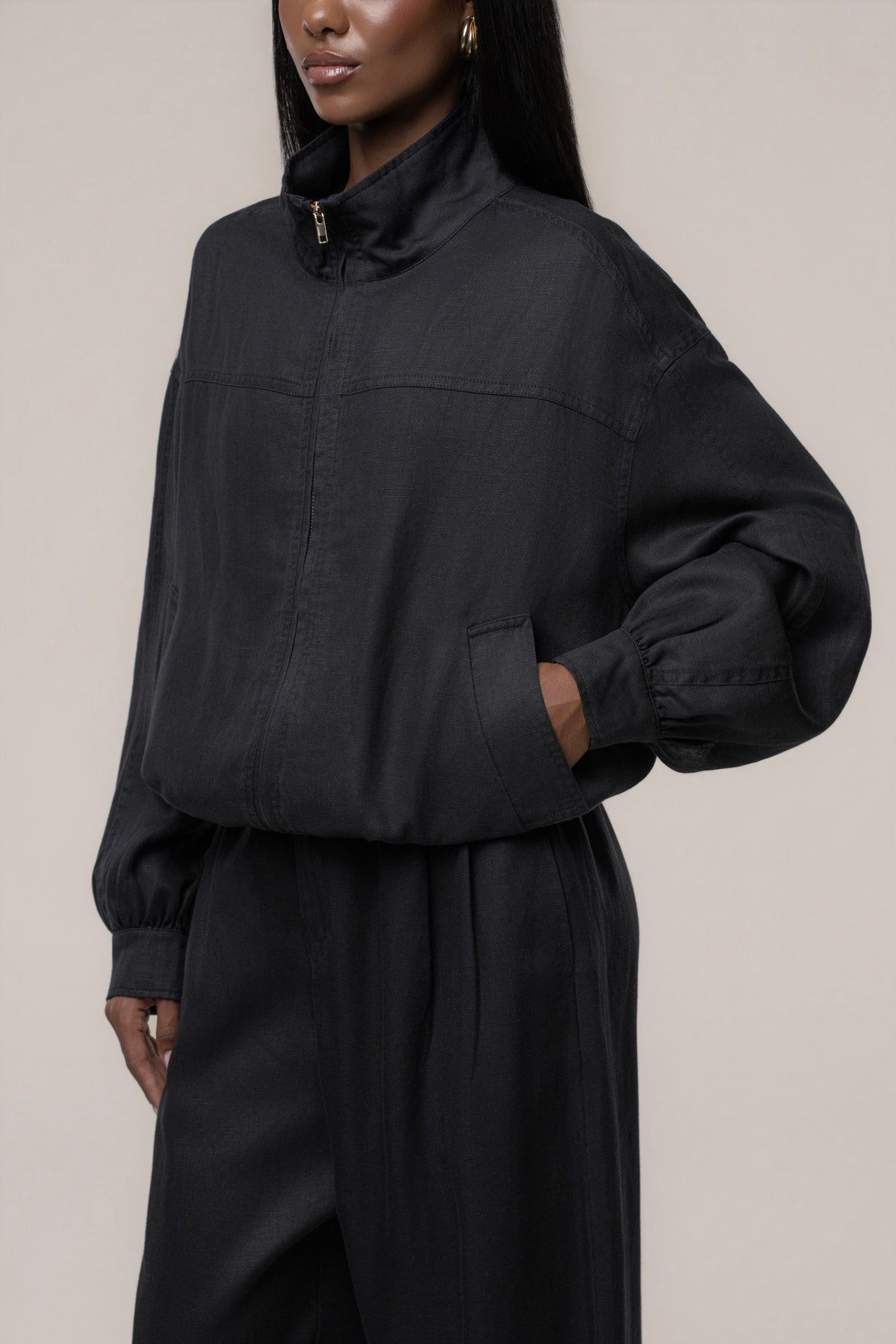Black Weekend Funnel Neck Jacket - JLUXLABEL