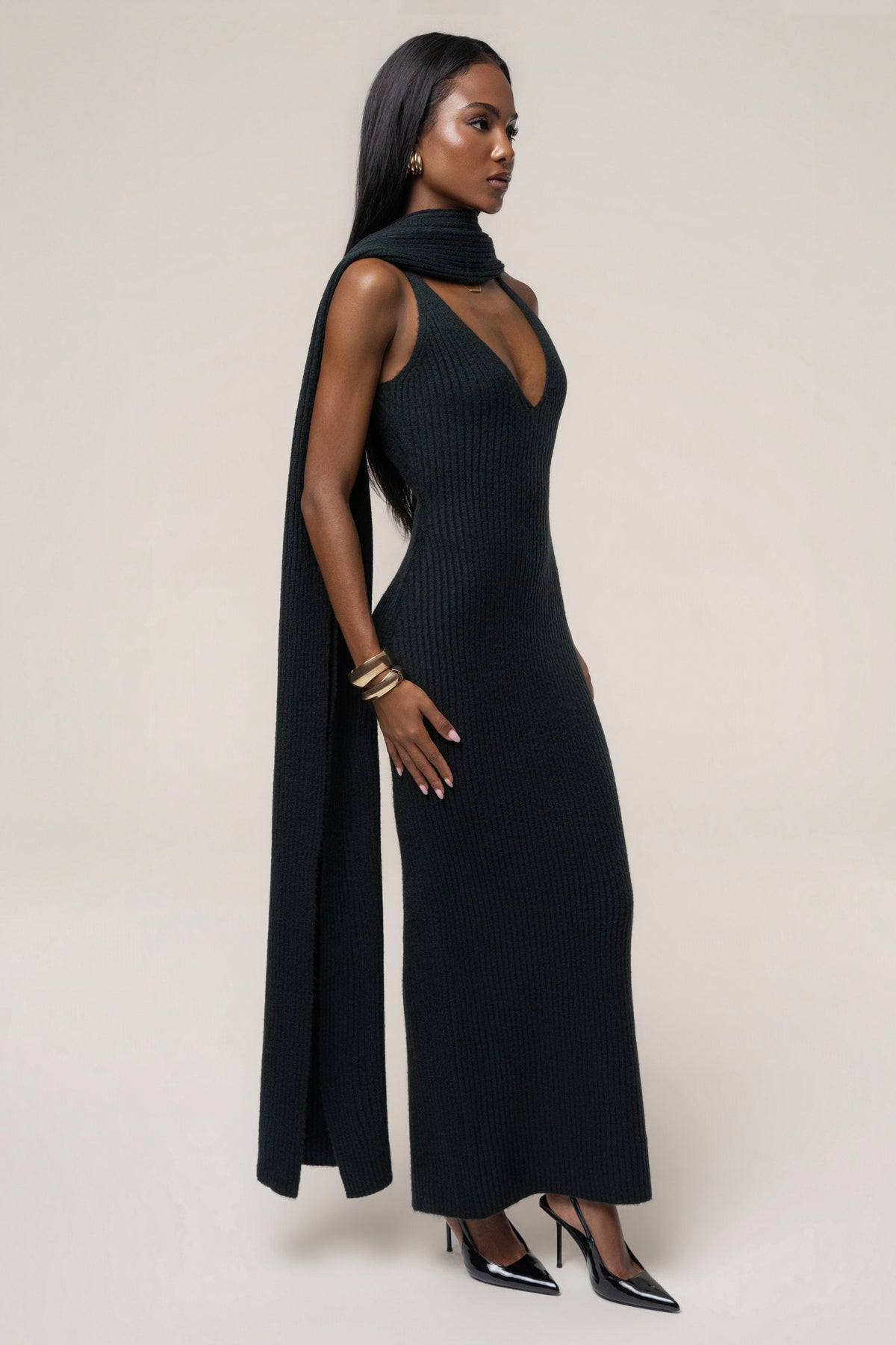 Black Weekend Away Knit Maxi Dress - JLUXLABEL