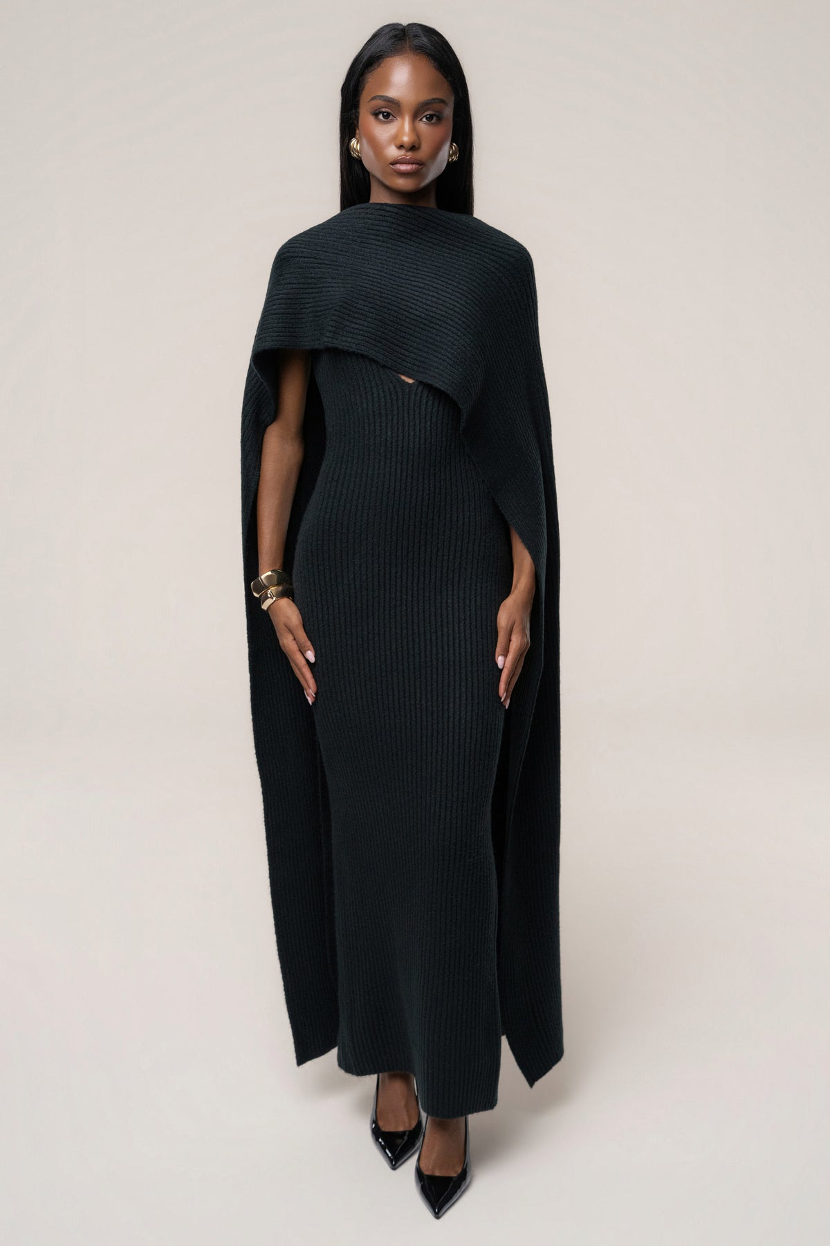 Black Weekend Away Knit Maxi Dress - JLUXLABEL