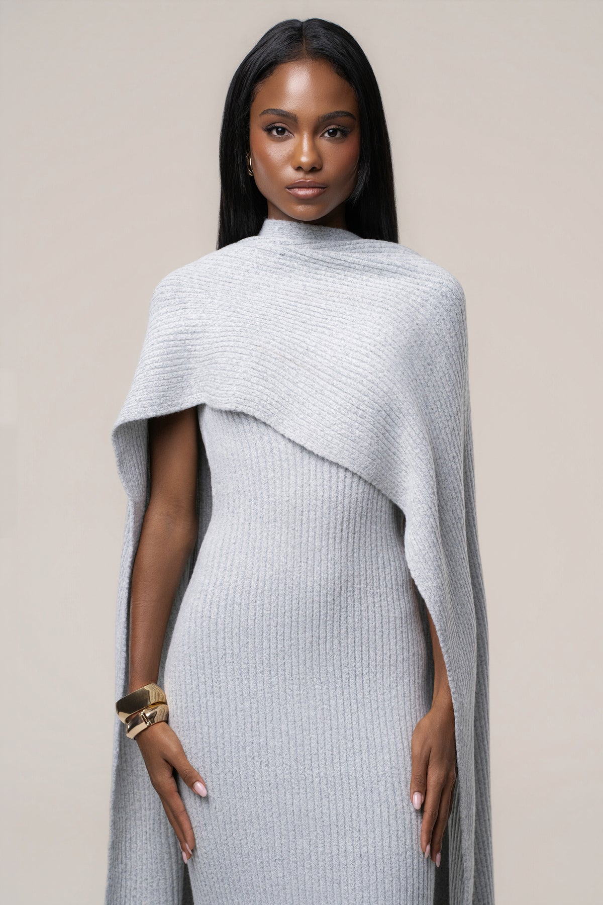 Heather Grey Lodge Ribbed Scarf