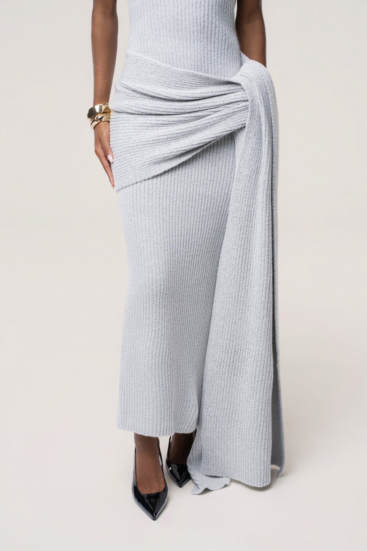 Heather Grey Lodge Ribbed Scarf