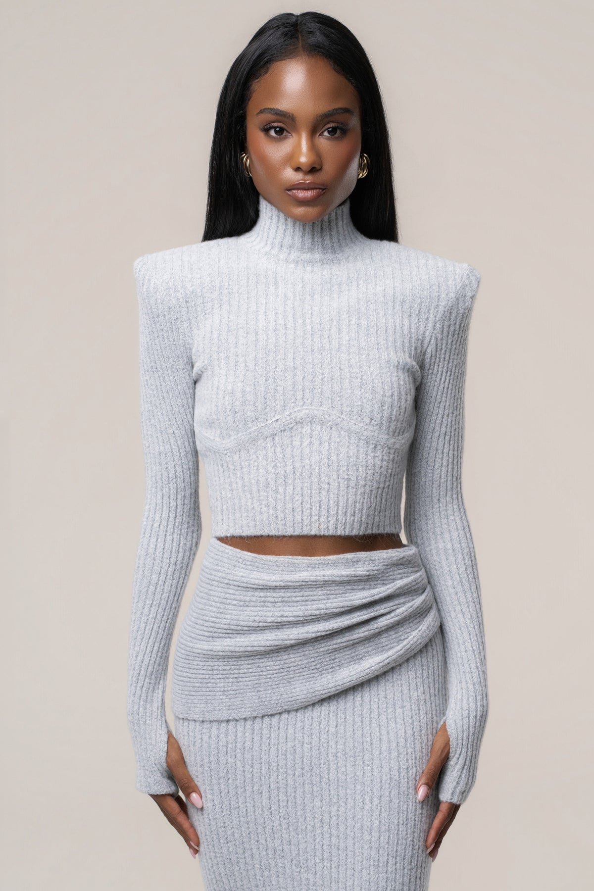 Heather Grey Retreat Ribbed Top - JLUXLABEL