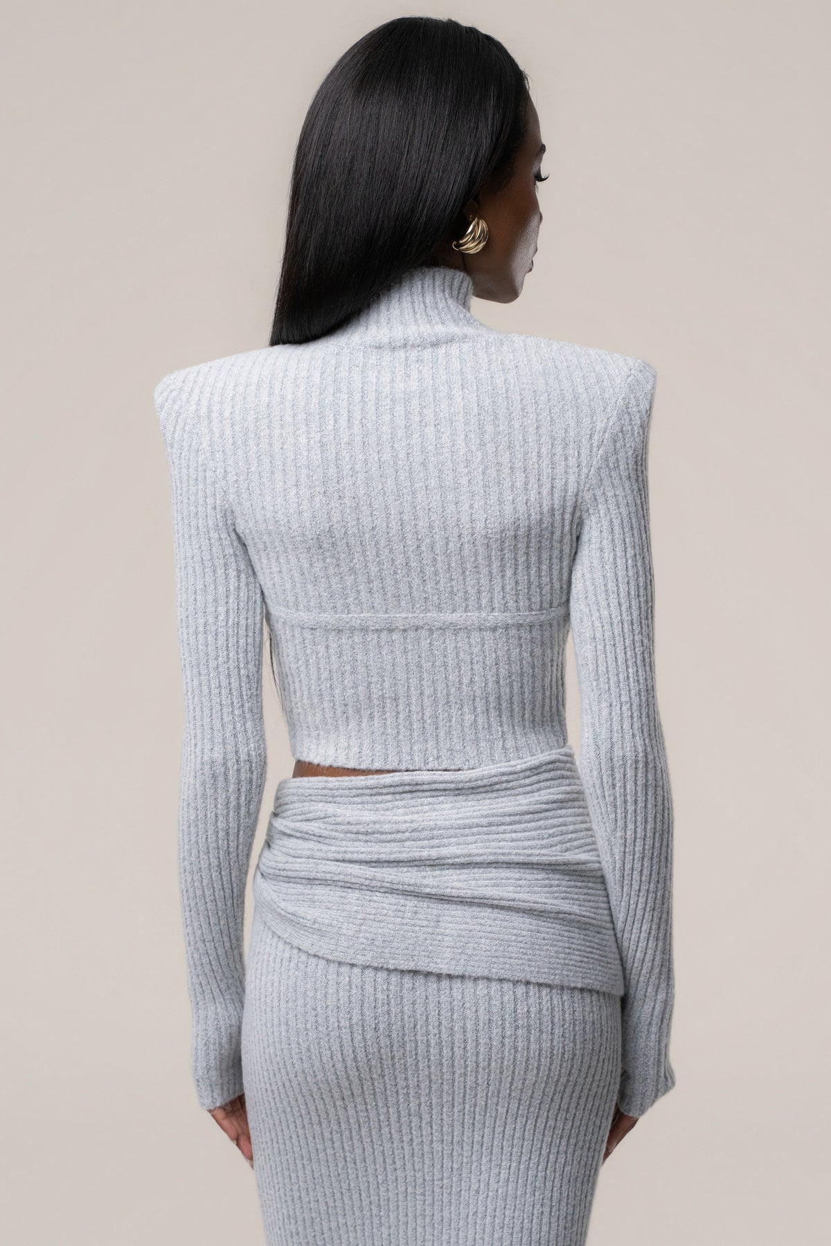 Heather Grey Retreat Ribbed Top - JLUXLABEL
