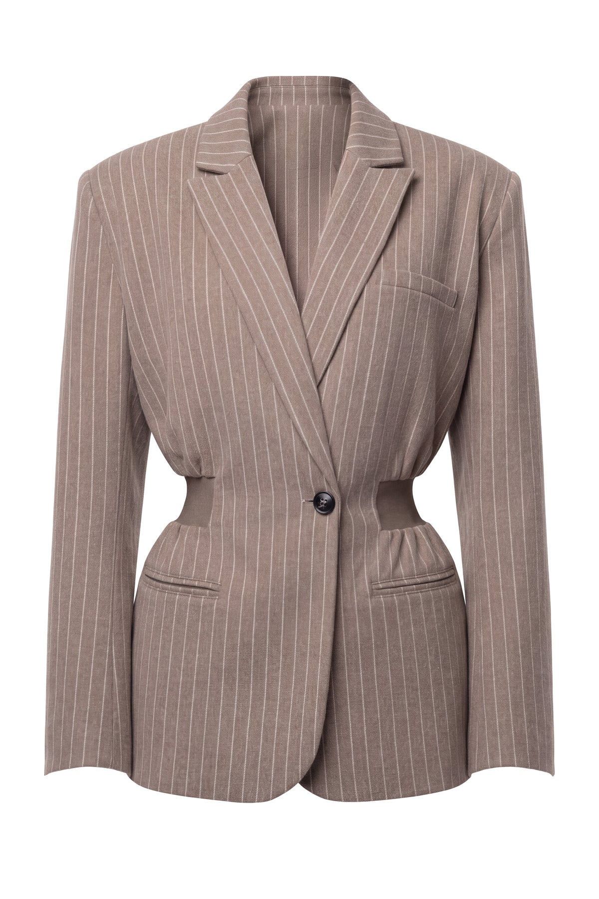 Taupe/Ivory Contour Pinstripe Blazer