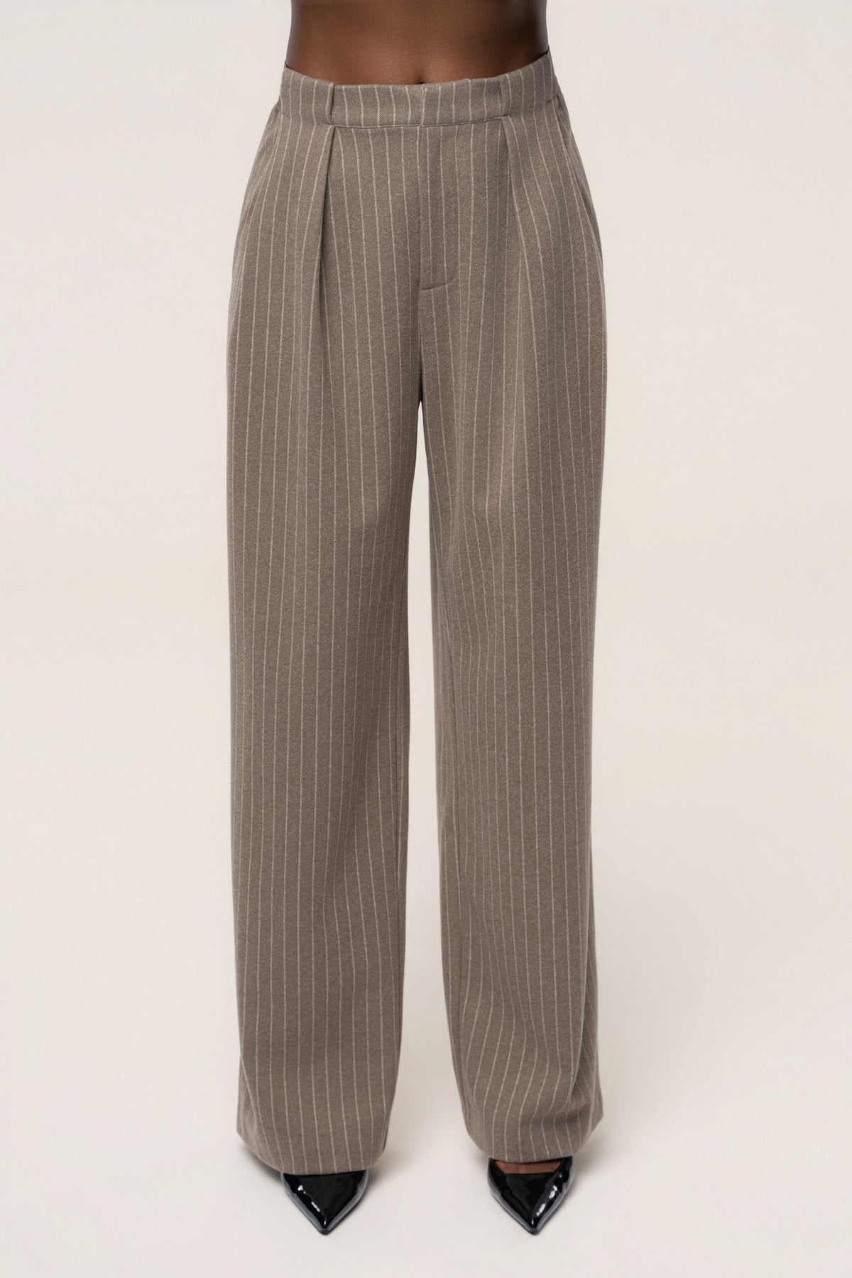 Taupe/Ivory Outline Pinstripe Trouser