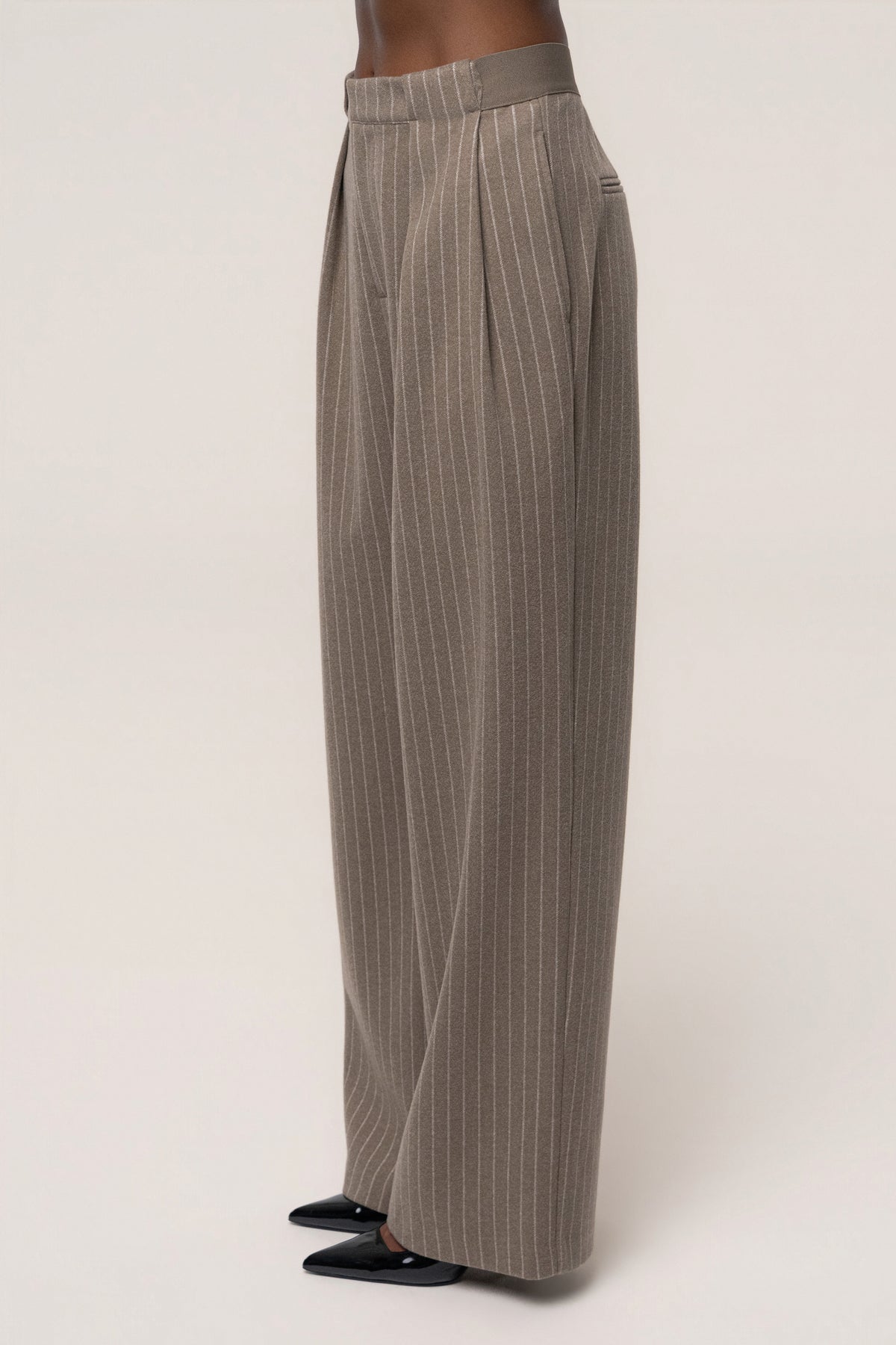 Taupe/Ivory Outline Pinstripe Trouser