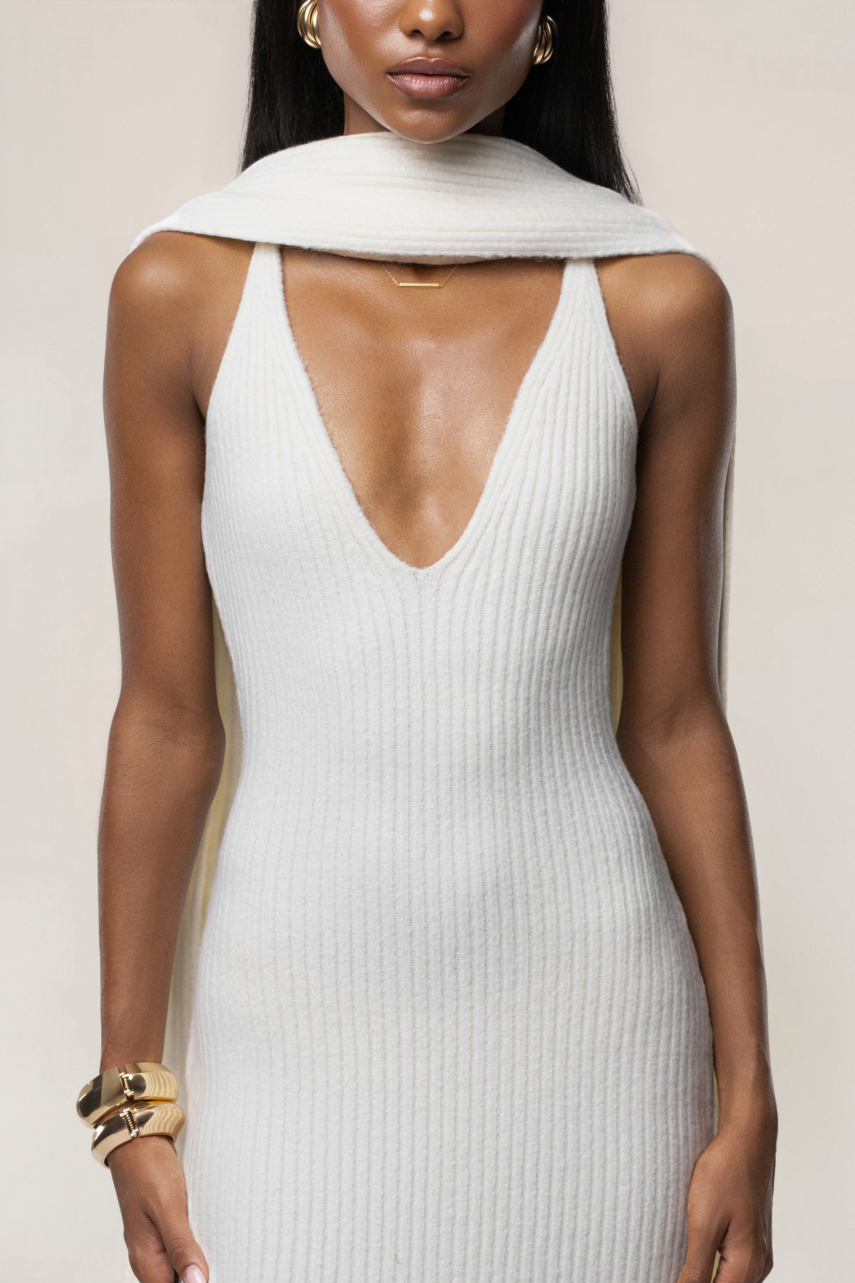 Ivory Weekend Away Knit Maxi Dress - JLUXLABEL