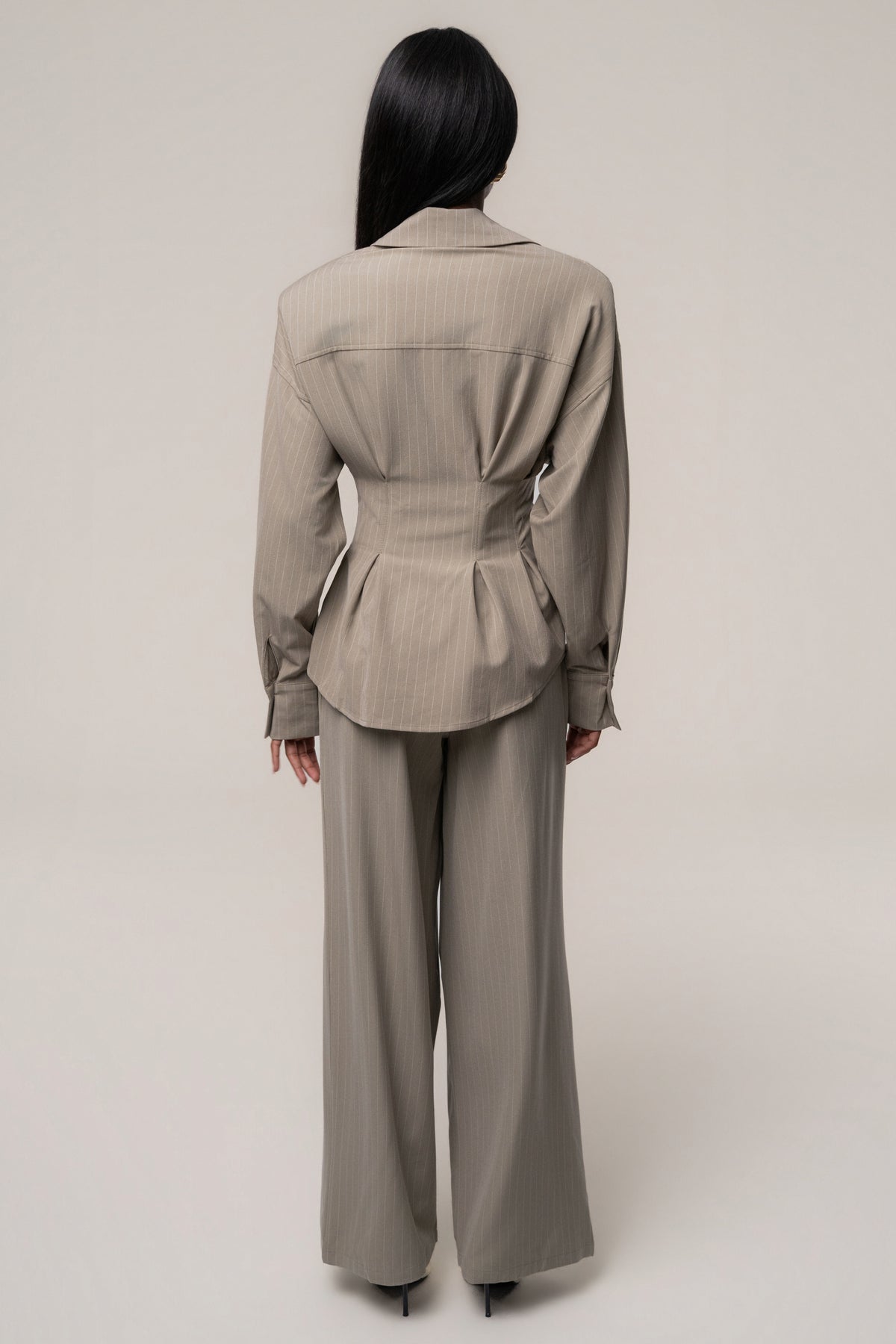 Beige In Session Pinstripe Pant