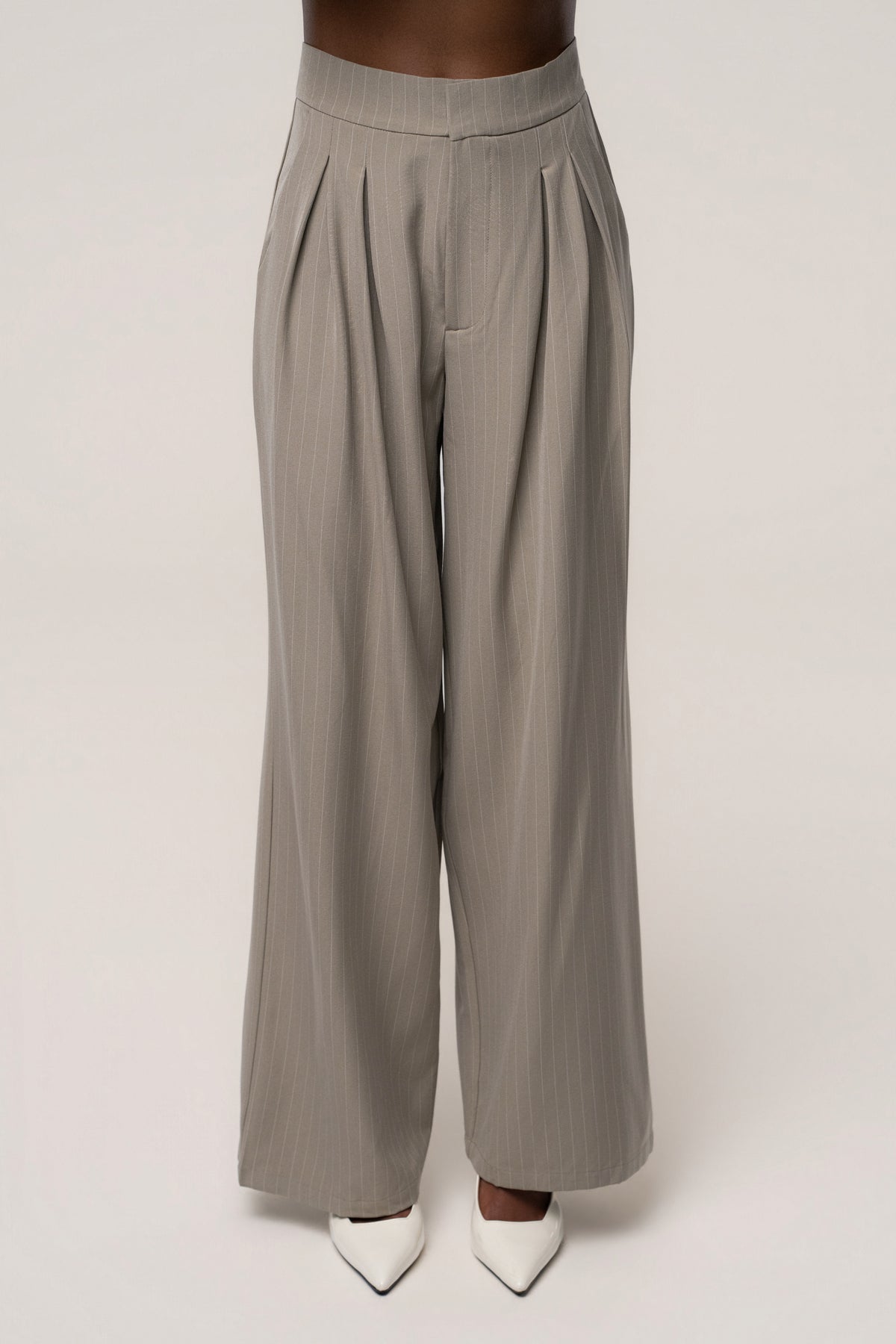 Beige In Session Pinstripe Pant