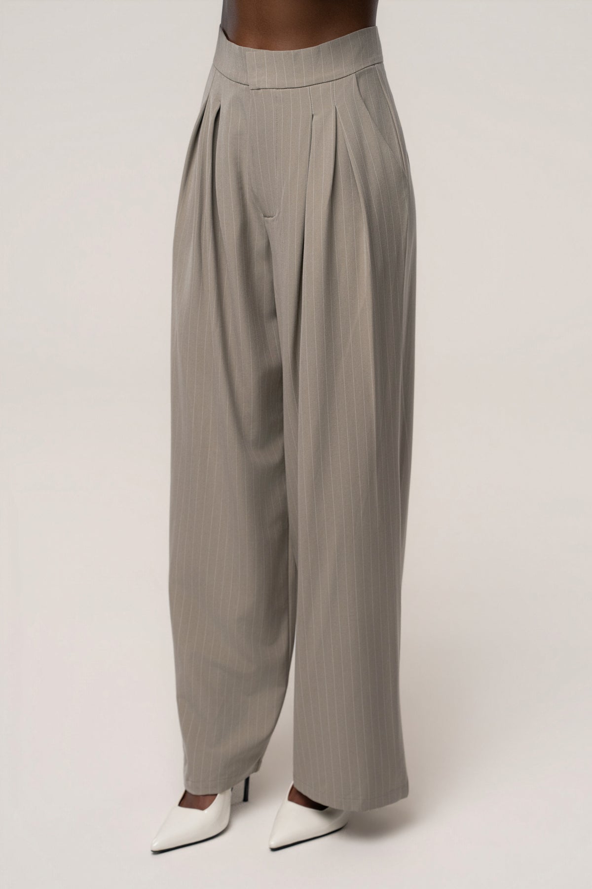 Beige In Session Pinstripe Pant