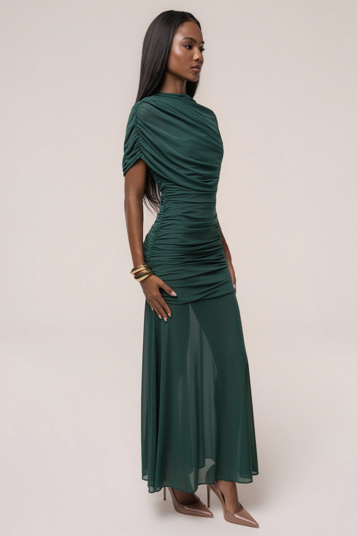 Green Full Attention Maxi Dress