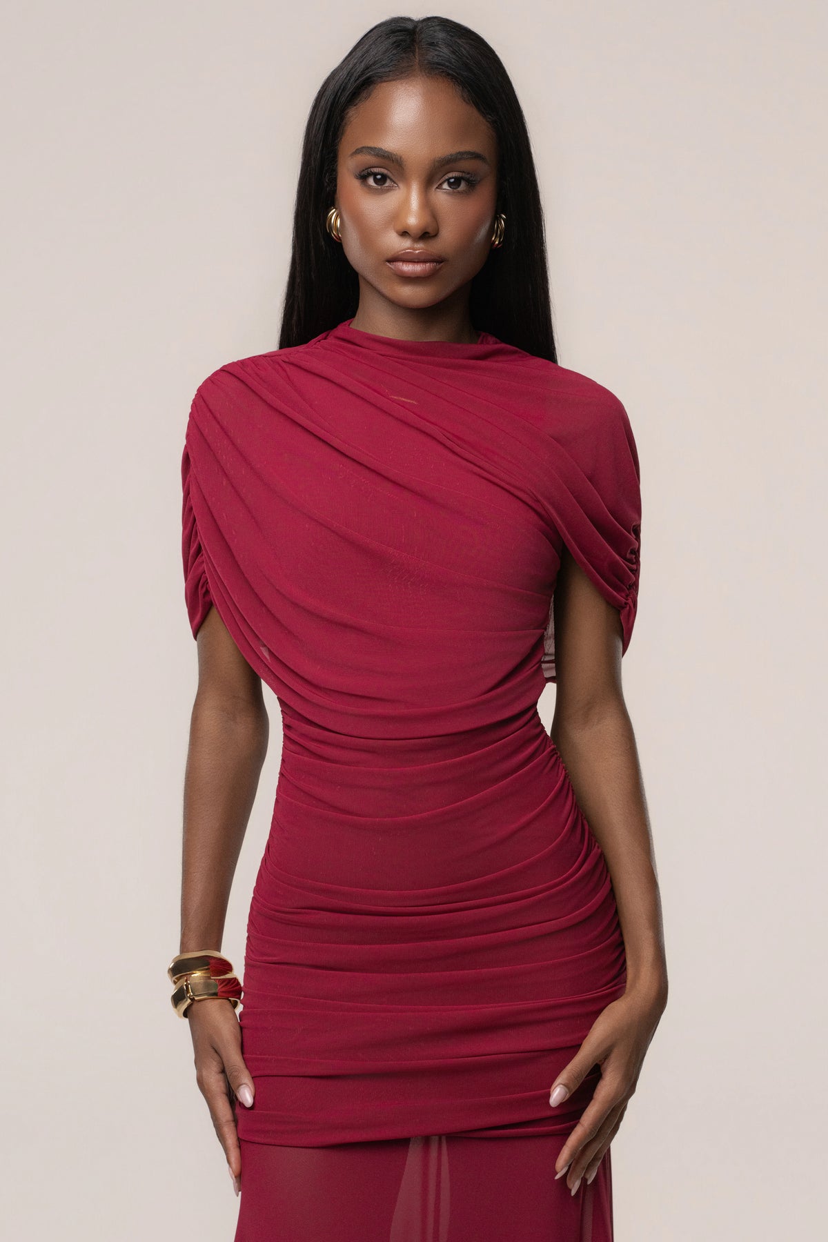 Berry Full Attention Maxi Dress