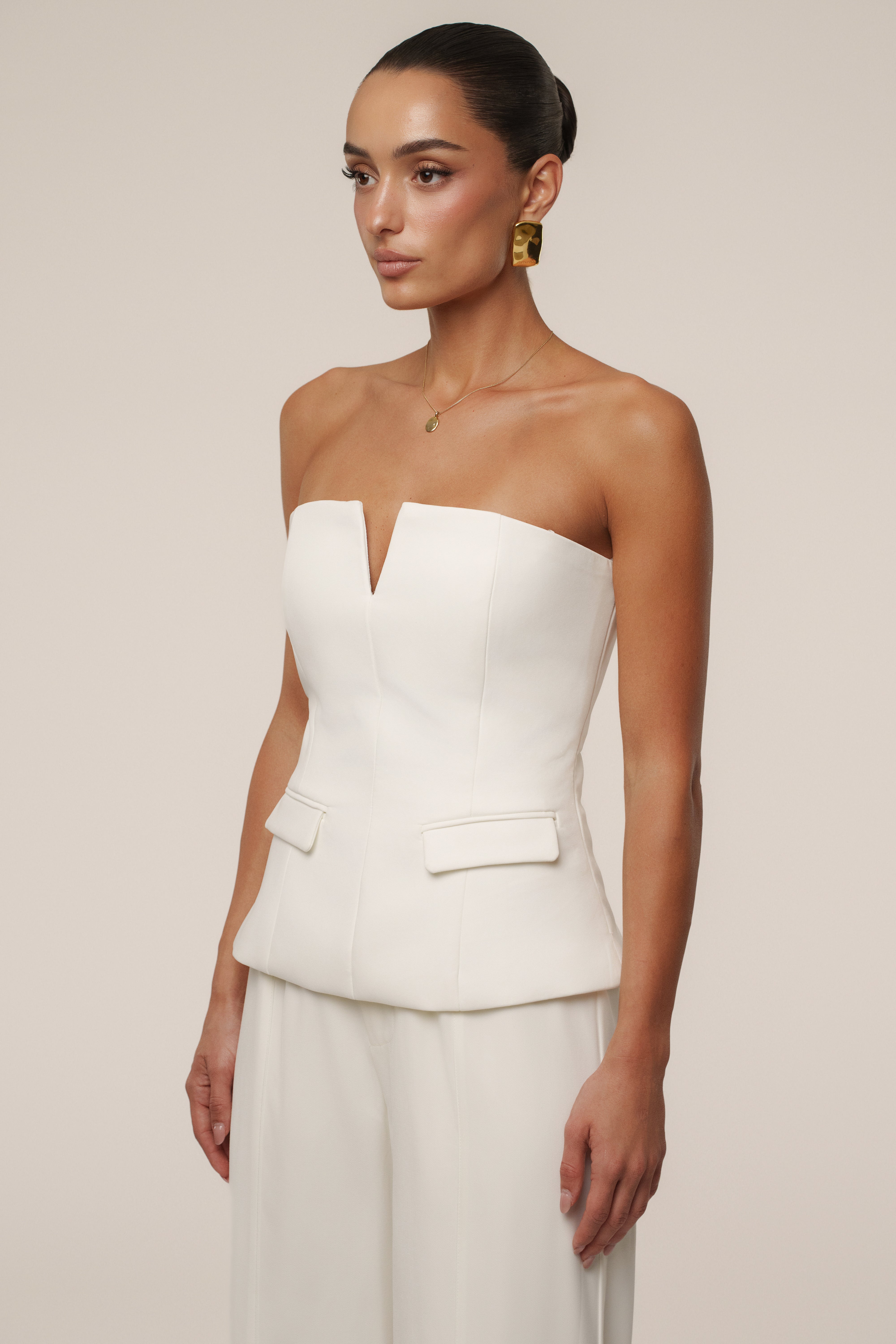 Ivory Vienna Strapless Top - JLUXLABEL