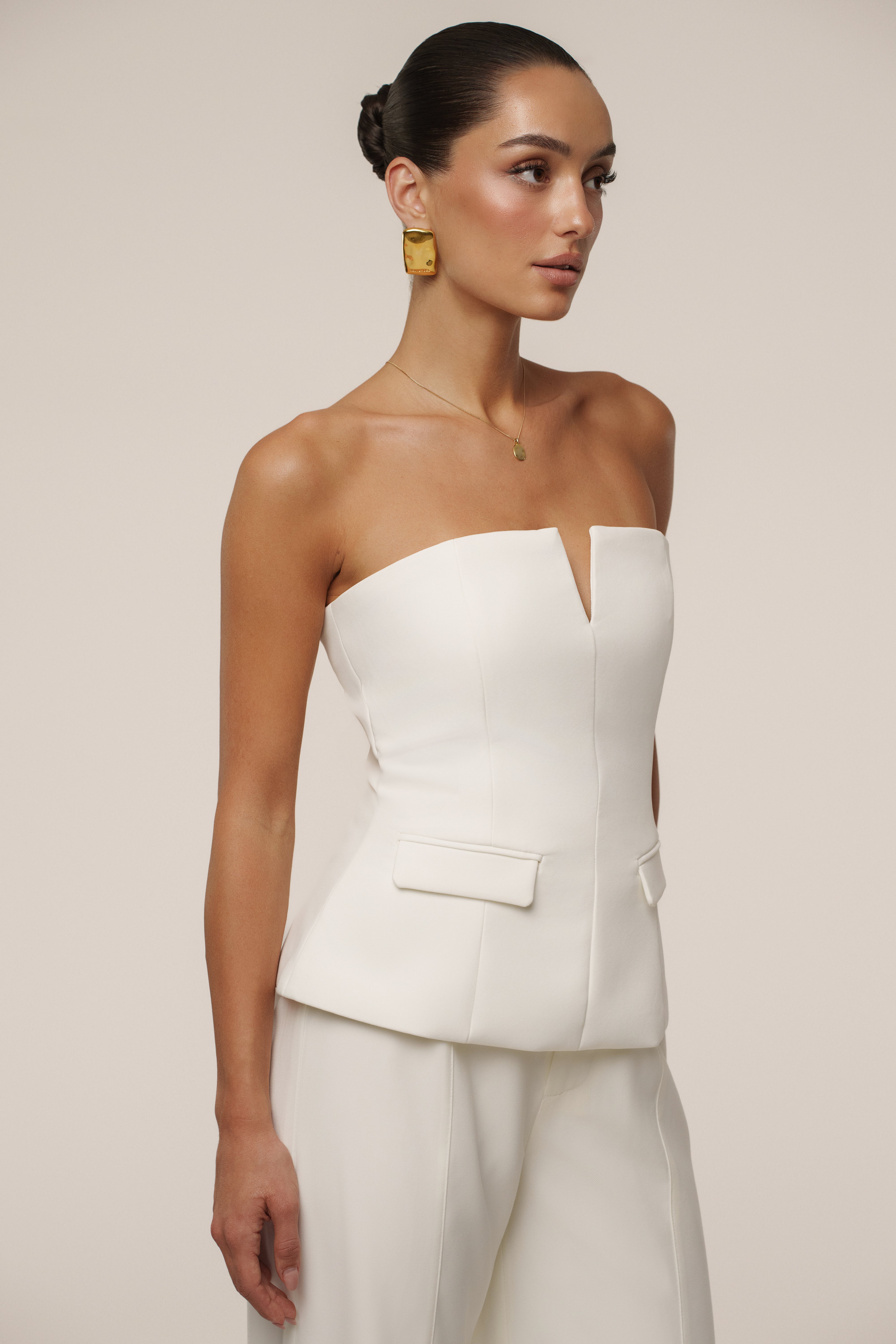 Ivory Vienna Strapless Top - JLUXLABEL