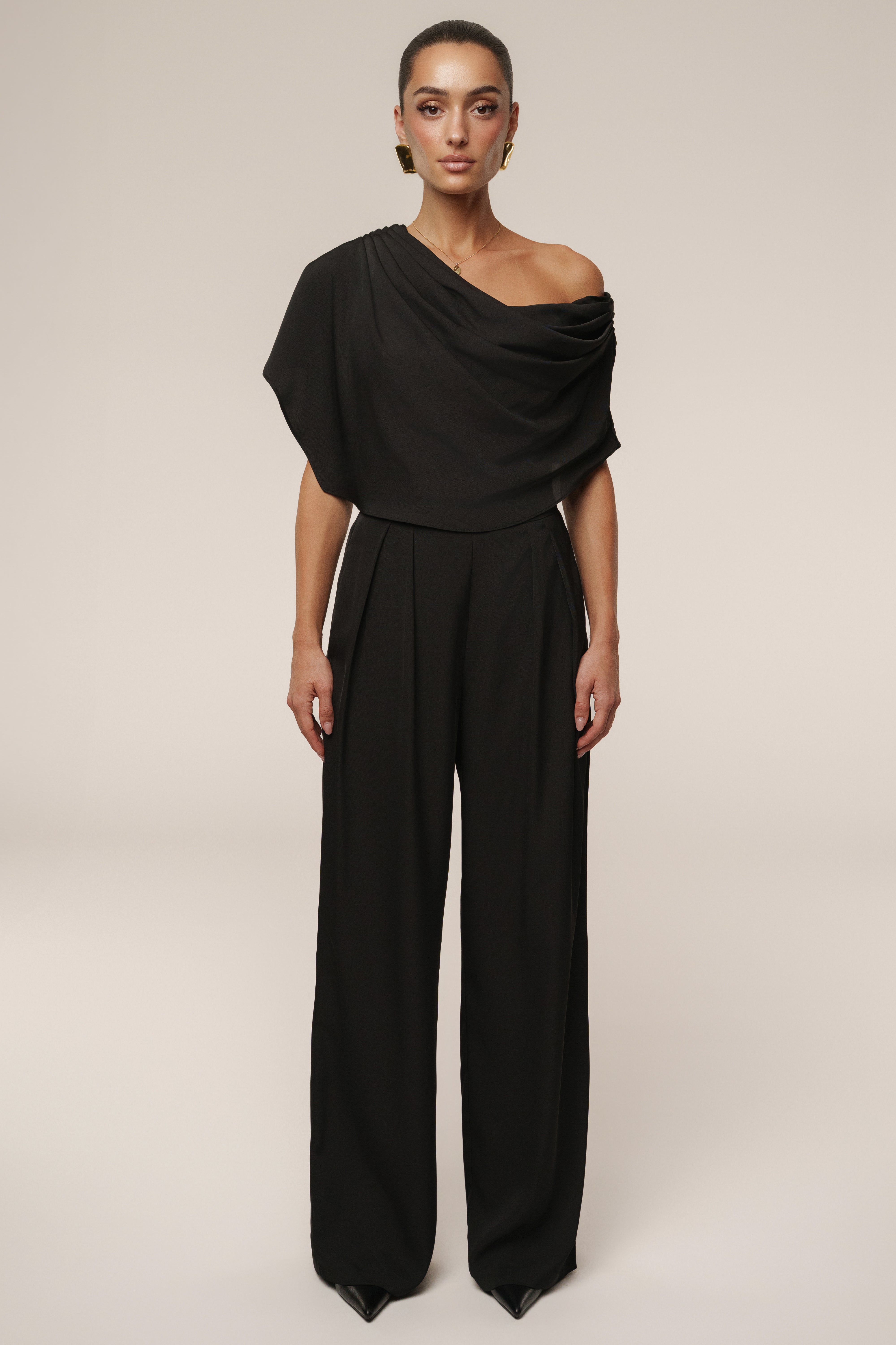 Black Gleam and Glow Satin Top - JLUXLABEL