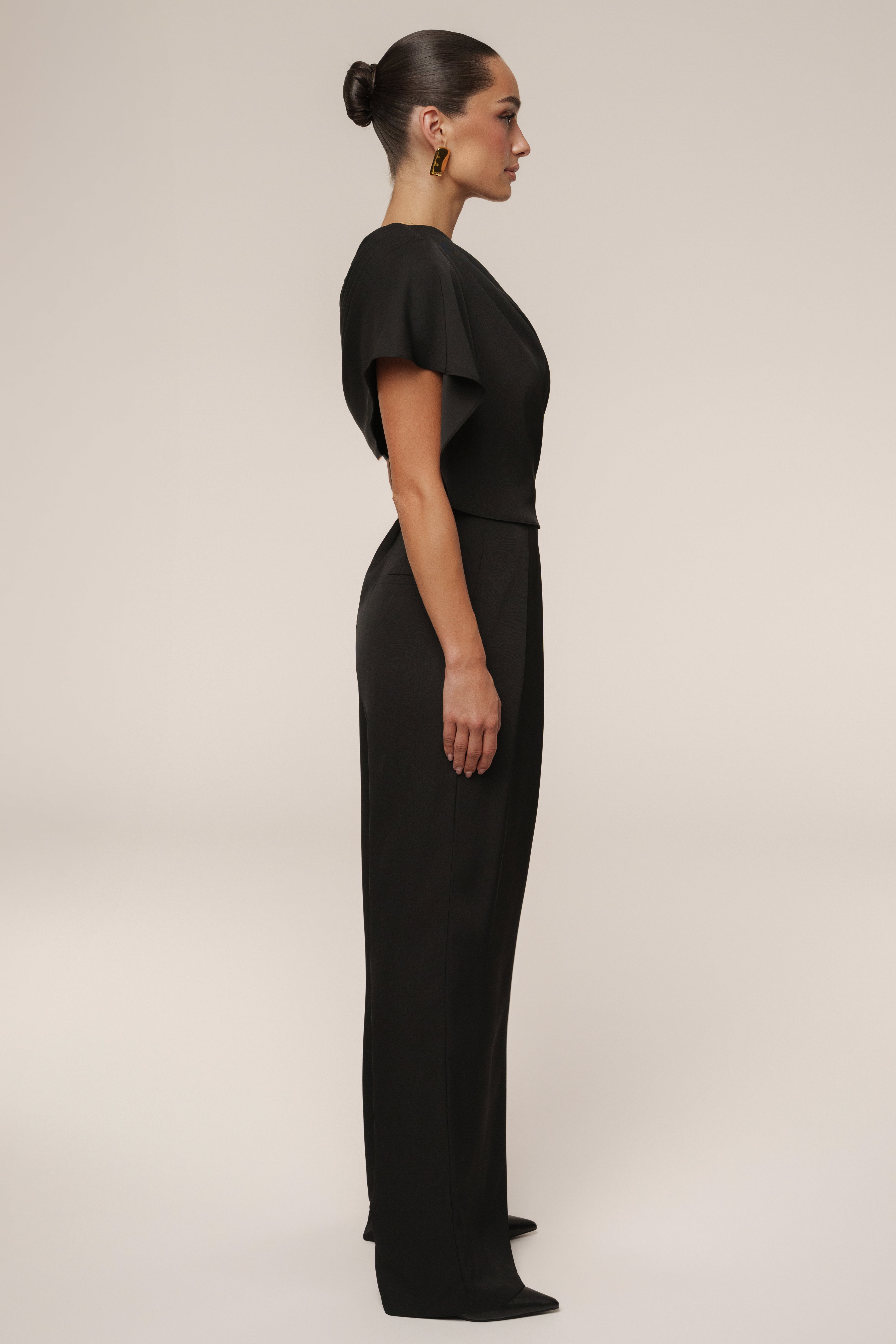 Black Gleam and Glow Satin Top - JLUXLABEL