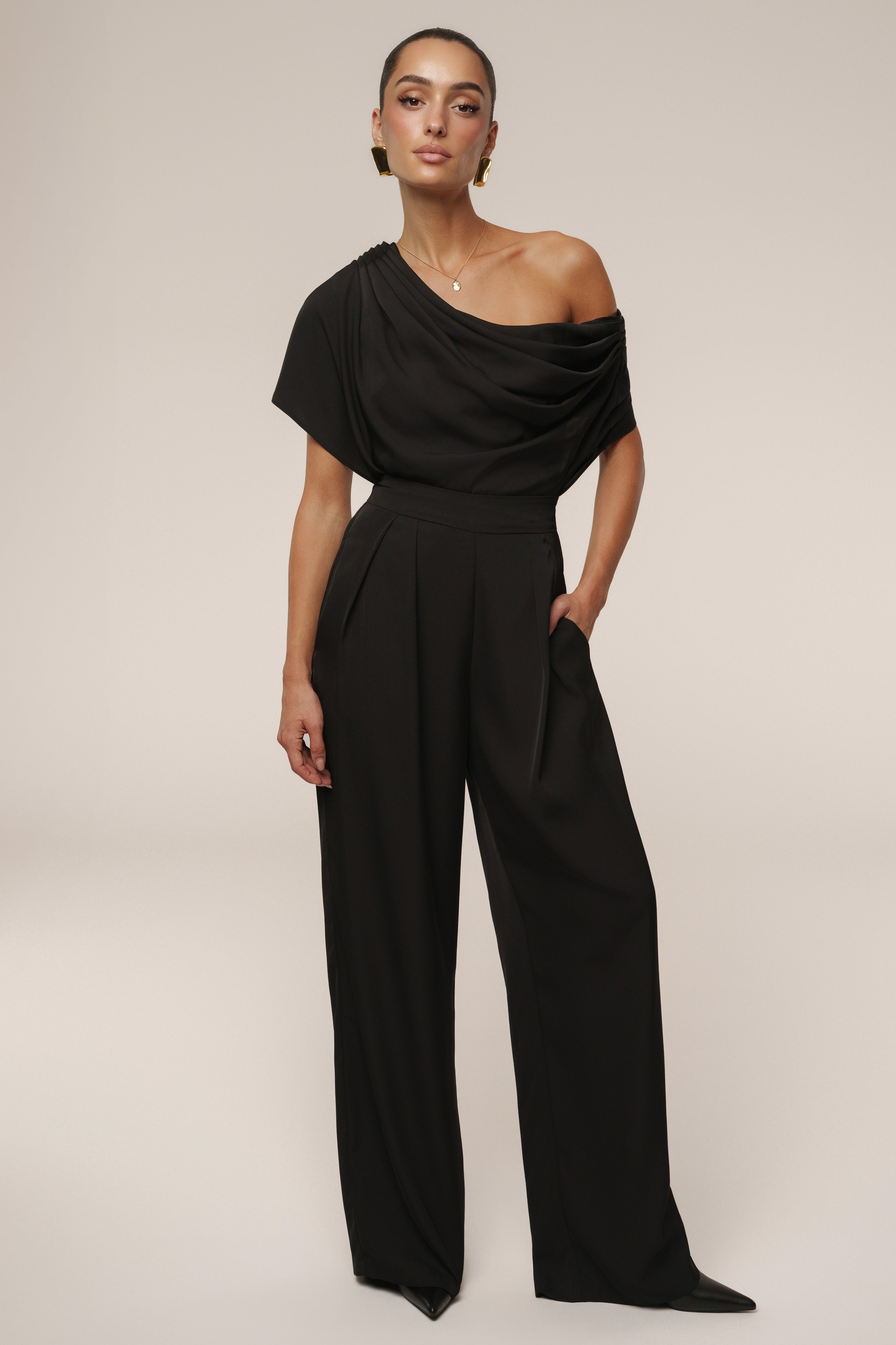Black Gleam and Glow Satin Top - JLUXLABEL