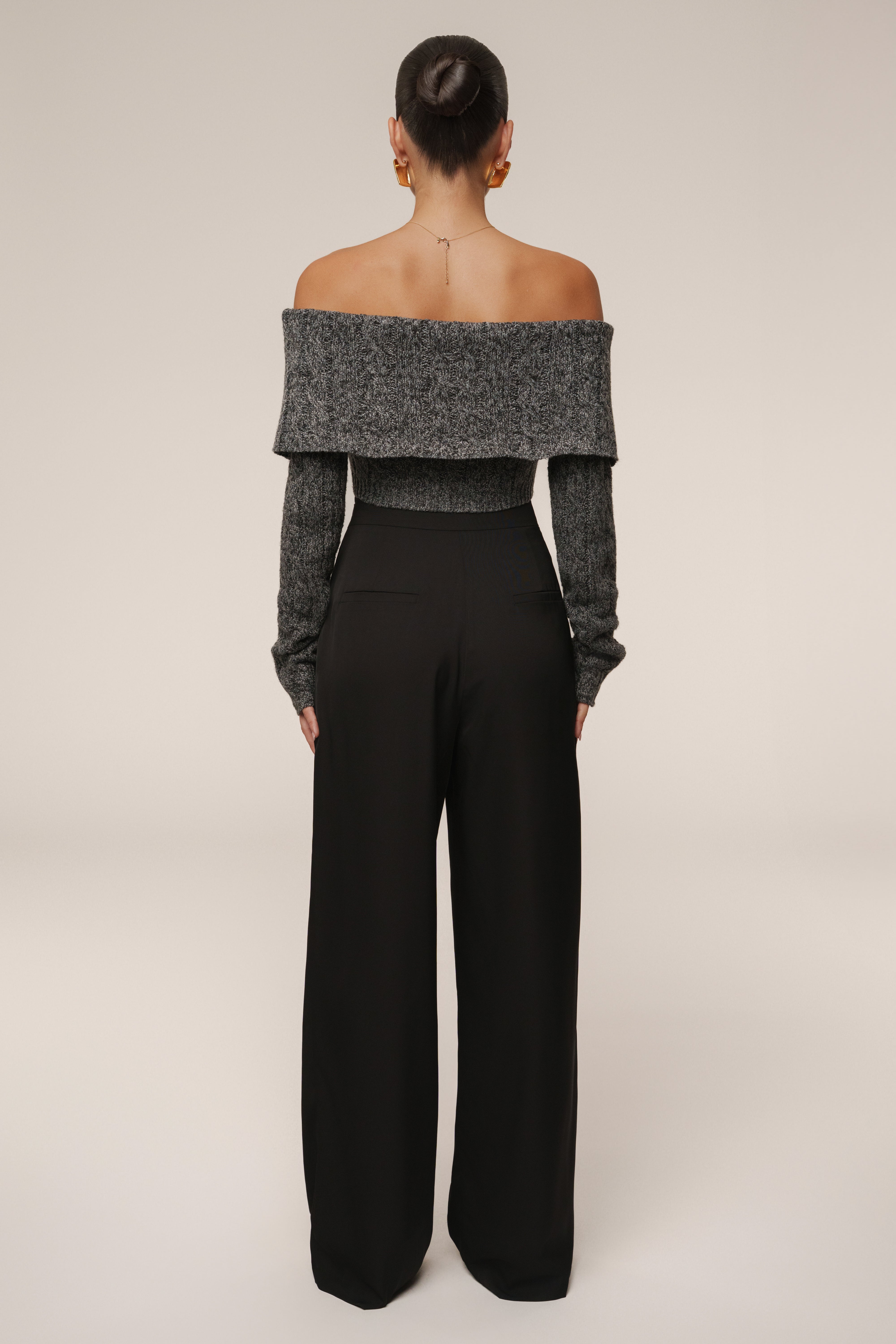 Grey Off Duty Sweater Top - JLUXLABEL