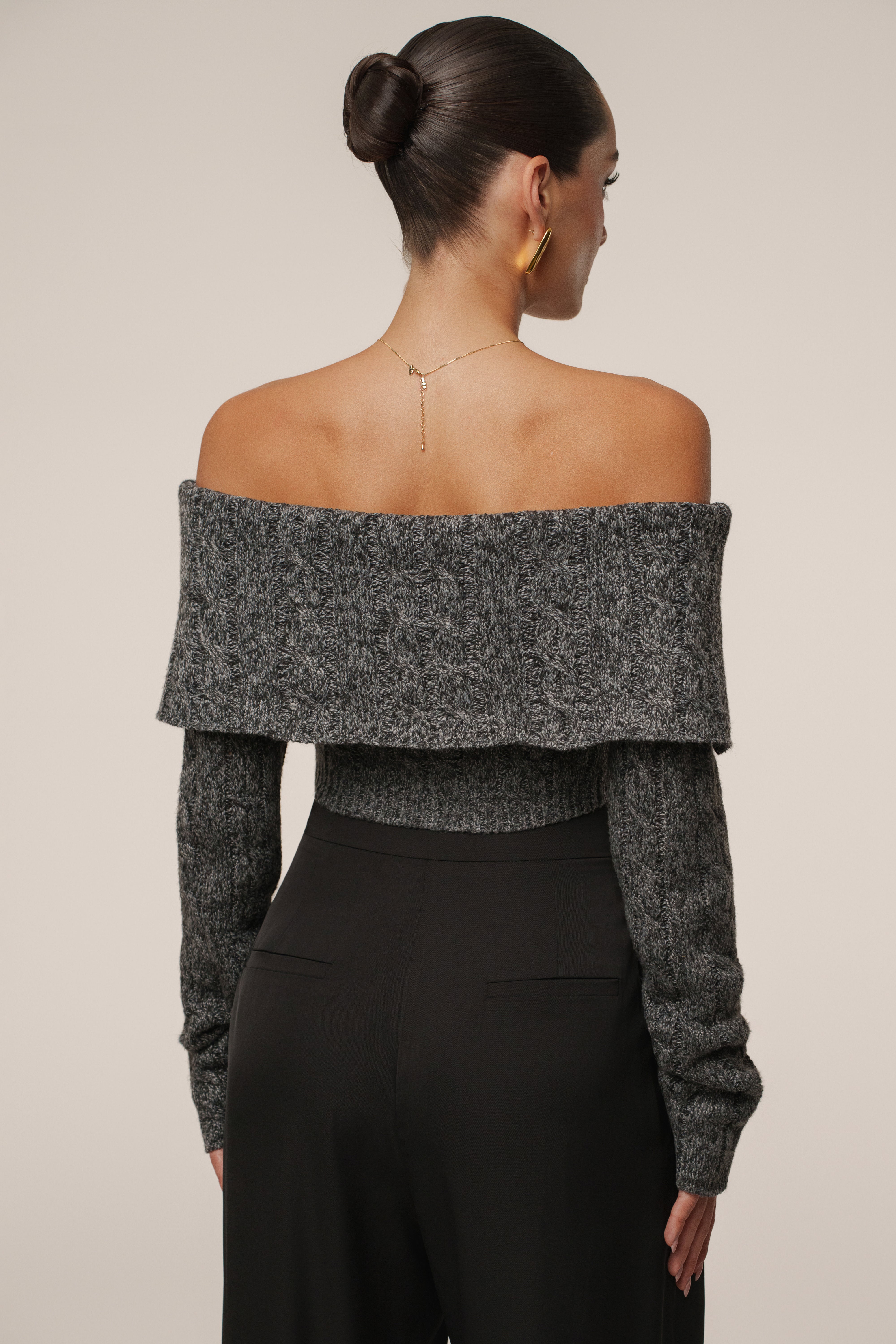 Grey Off Duty Sweater Top - JLUXLABEL
