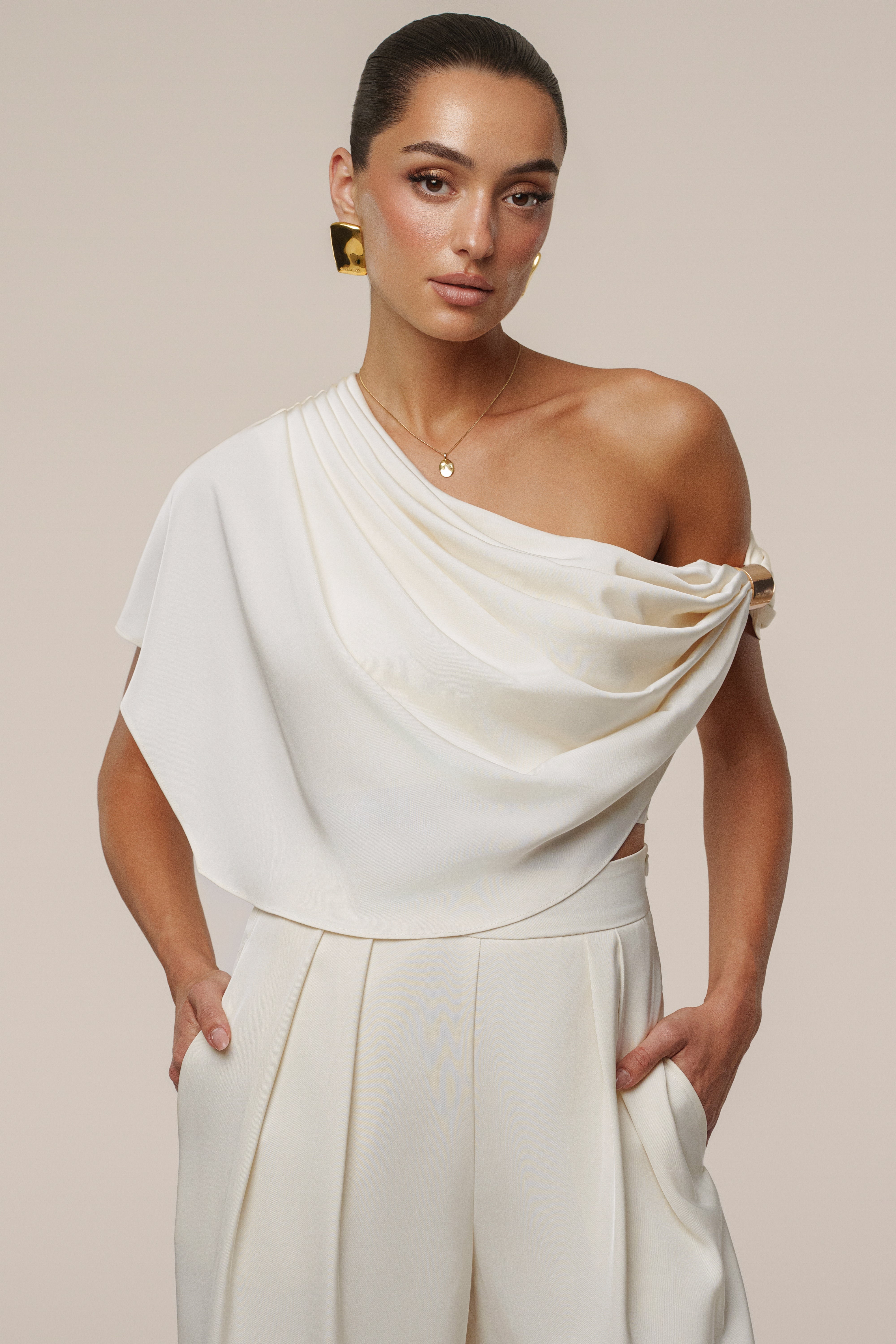 Buttercream Gleam and Glow Satin Top - JLUXLABEL