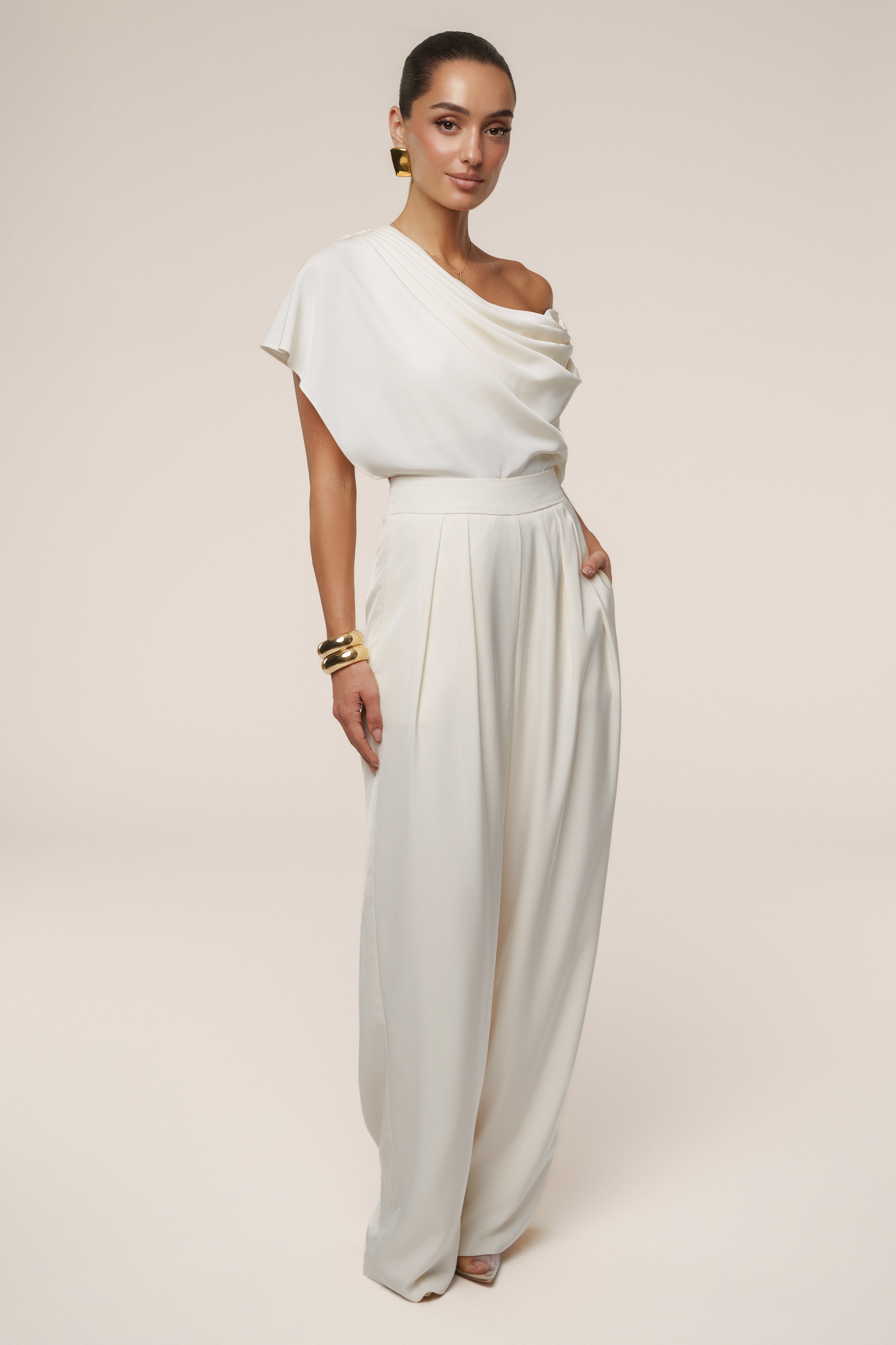 Buttercream Gleam and Glow Satin Top - JLUXLABEL