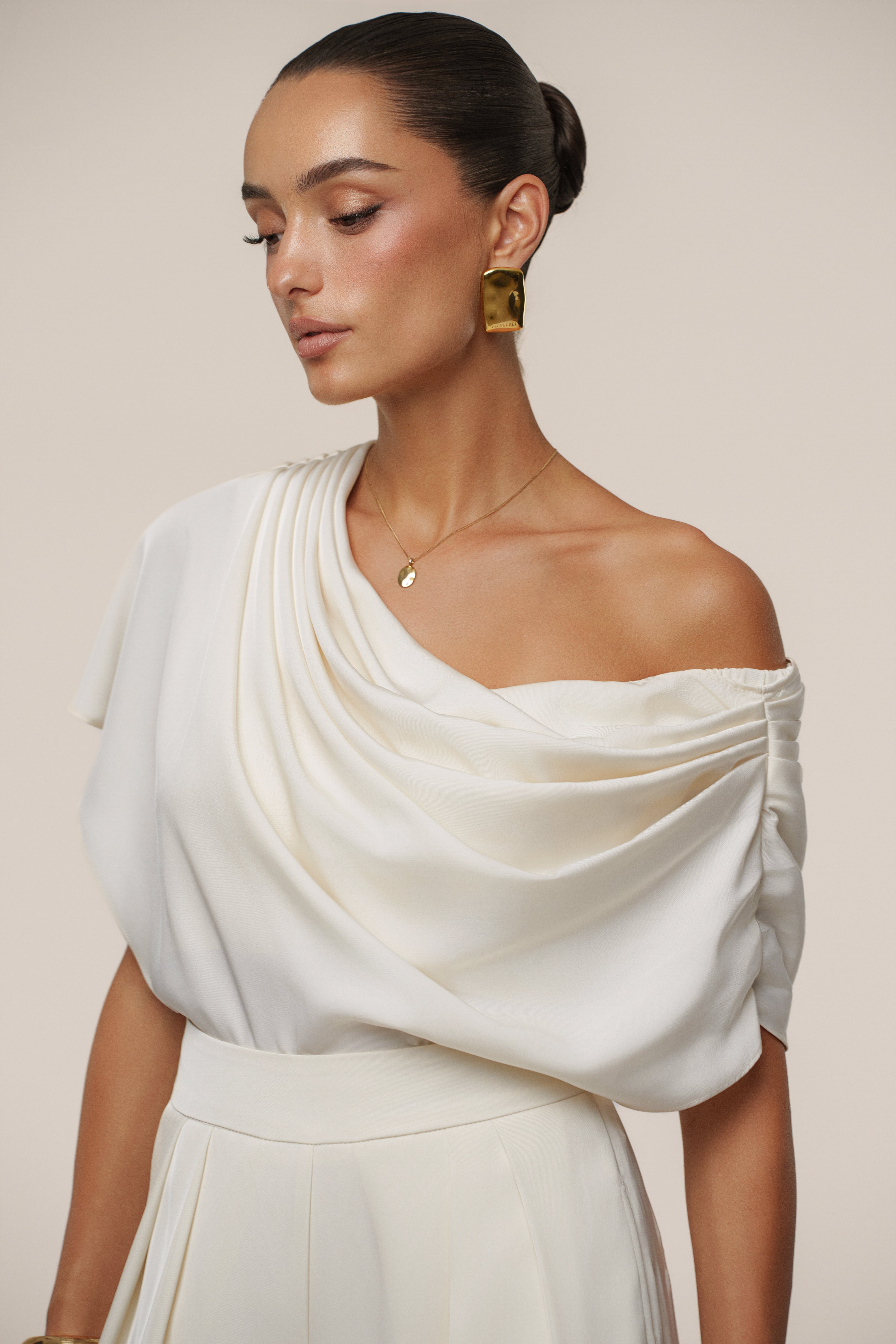 Buttercream Gleam and Glow Satin Top - JLUXLABEL