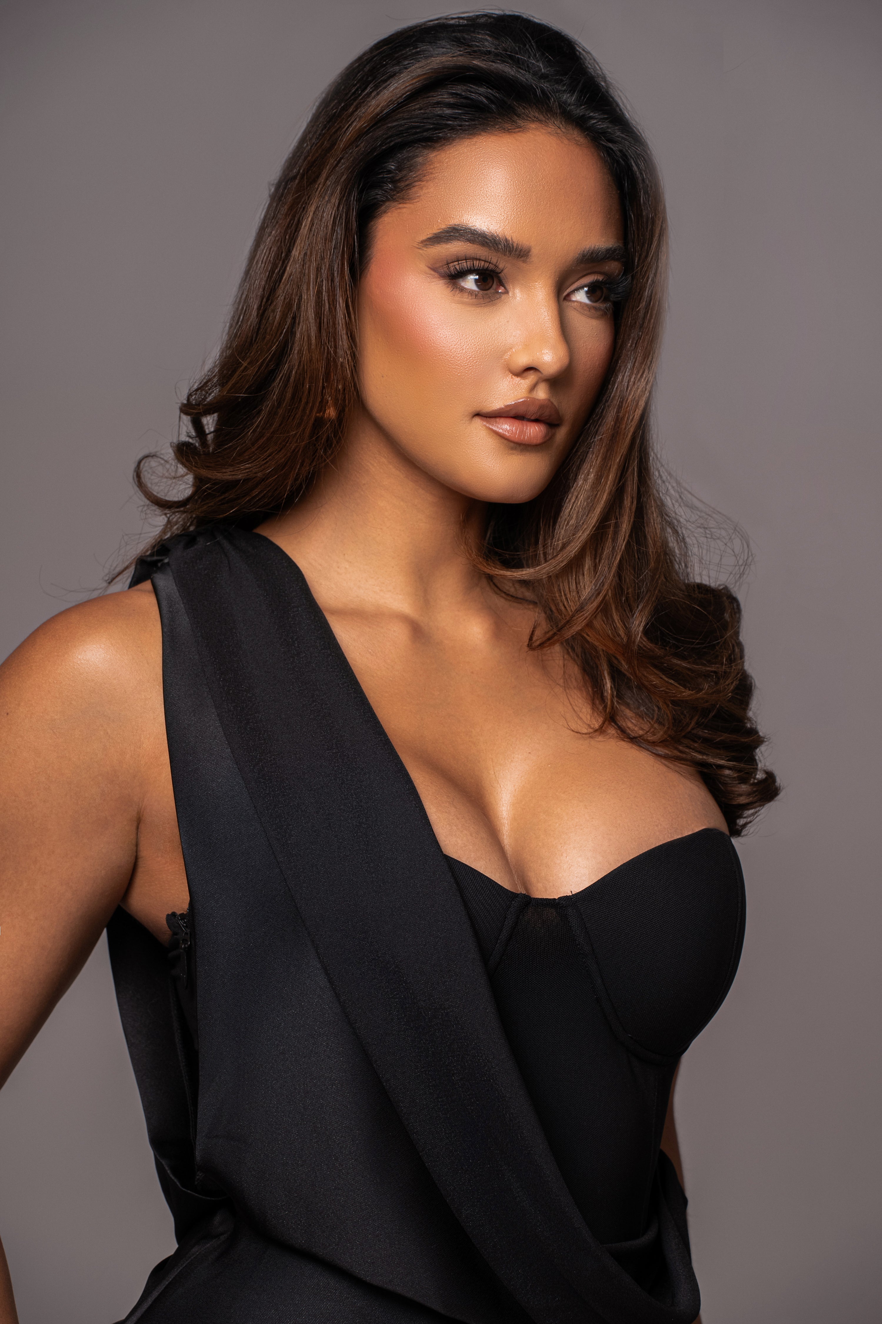 Black Kristiana Slit Dress - JLUXLABEL