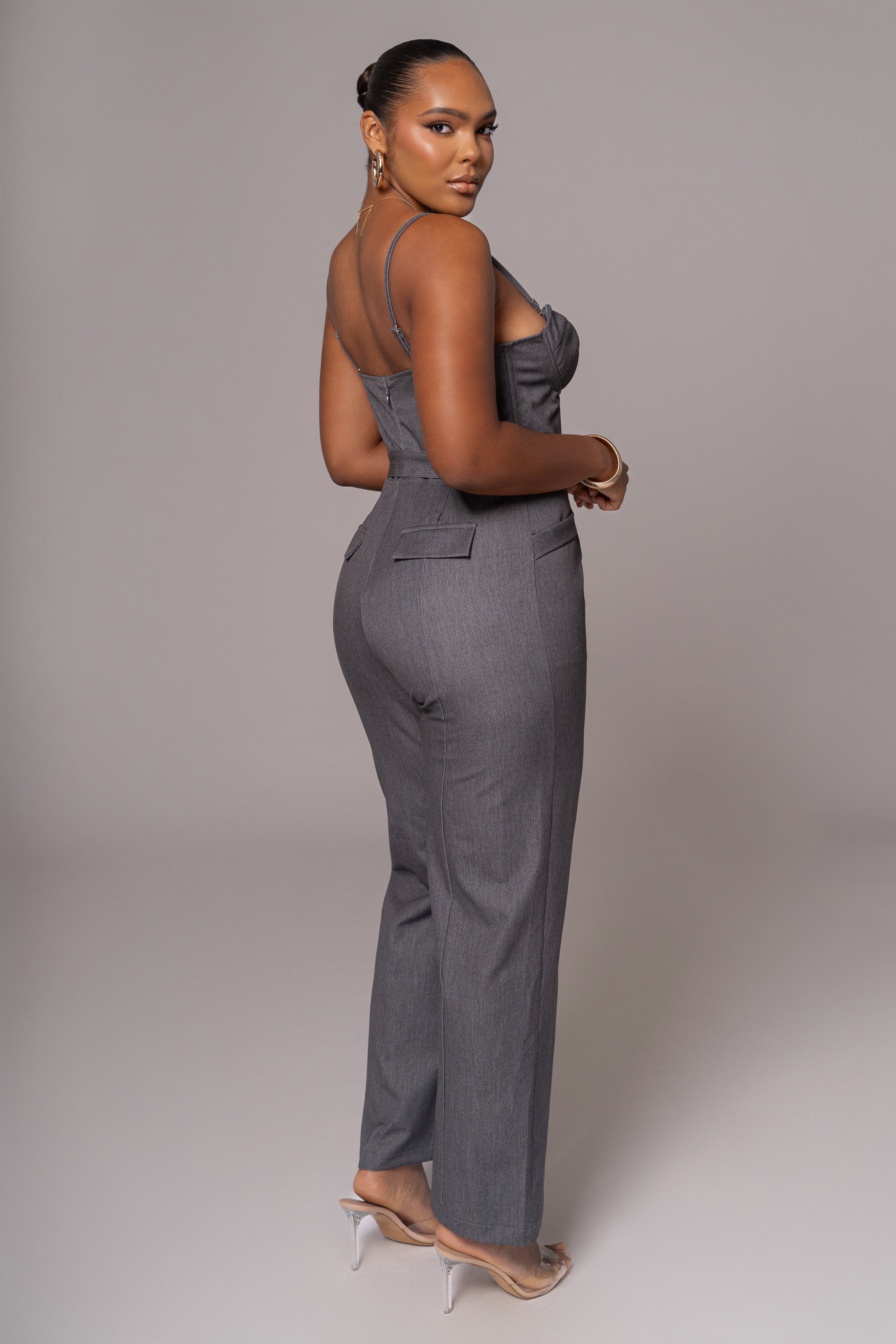 Grey Sweetheart Aroma Jumpsuit - JLUXLABEL