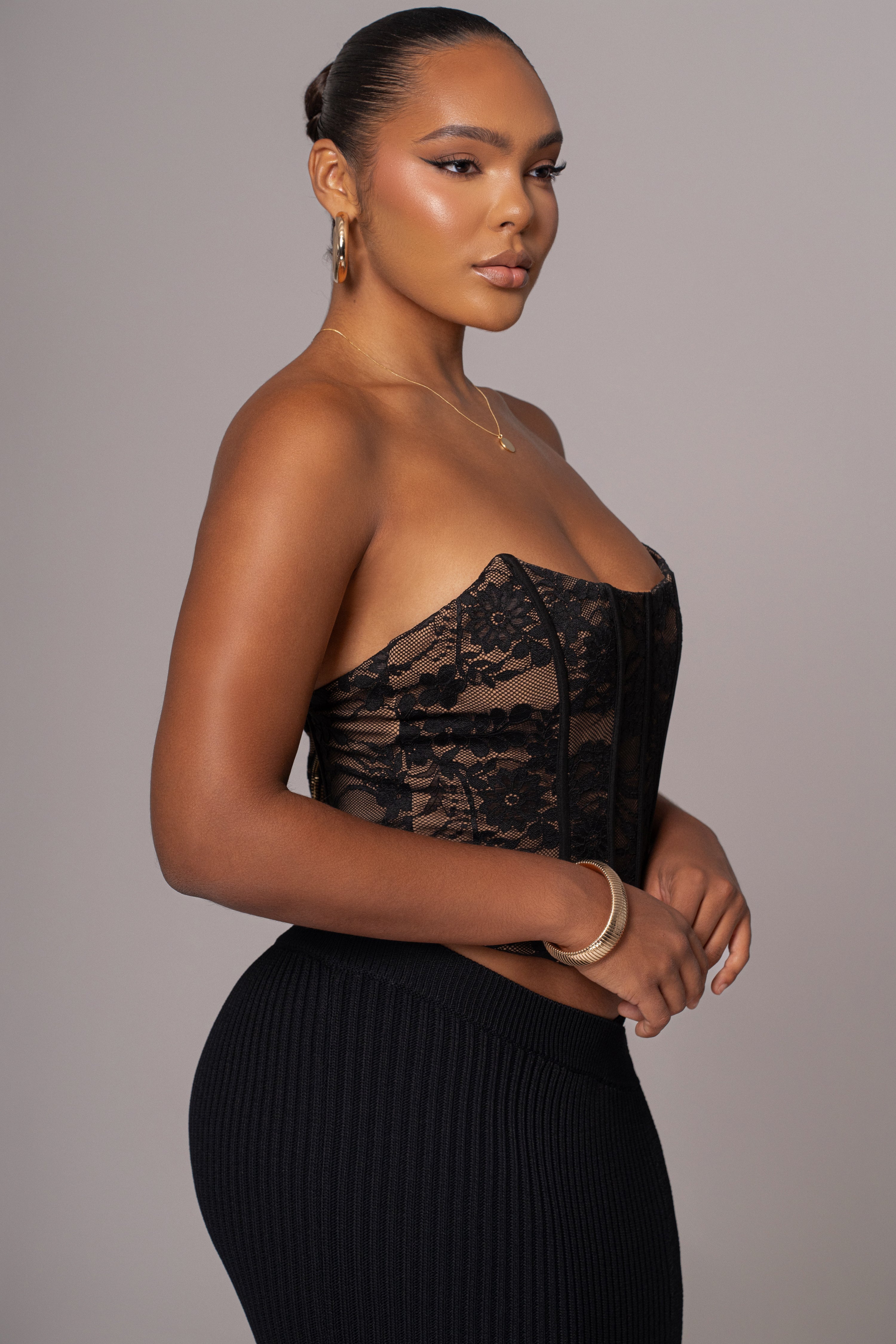 Black Rosemere Lace Top - JLUXLABEL