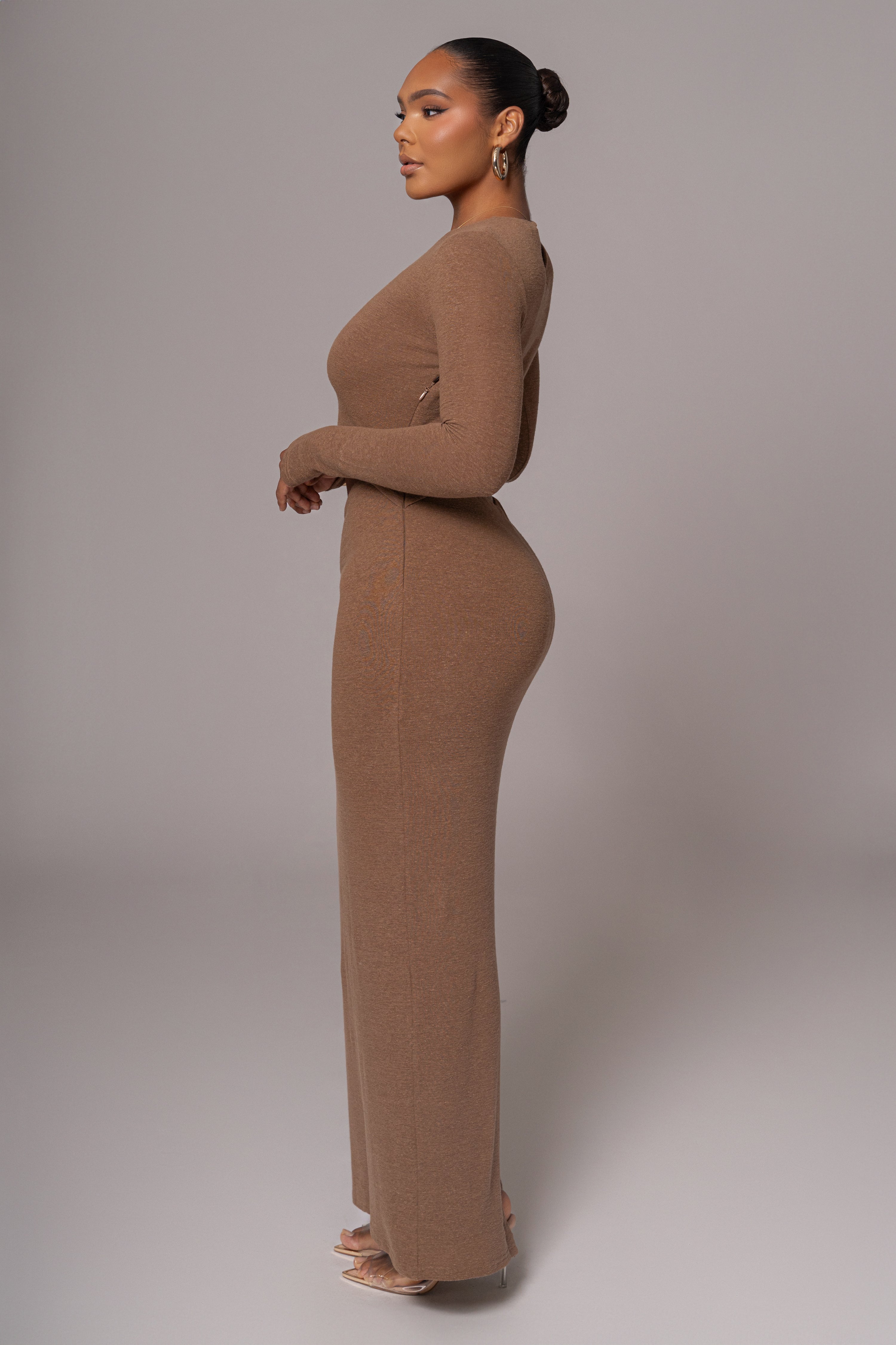 Chocolate Summer Romance Cutout Dress - JLUXLABEL