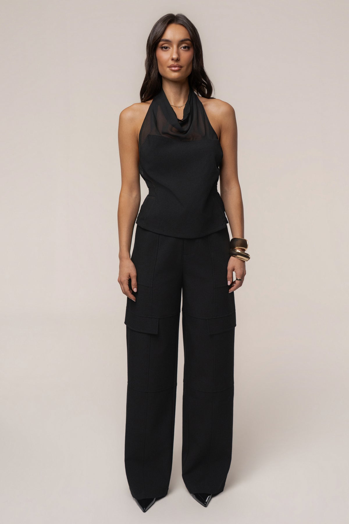 Black Status Belted Cargo Pant - JLUXLABEL