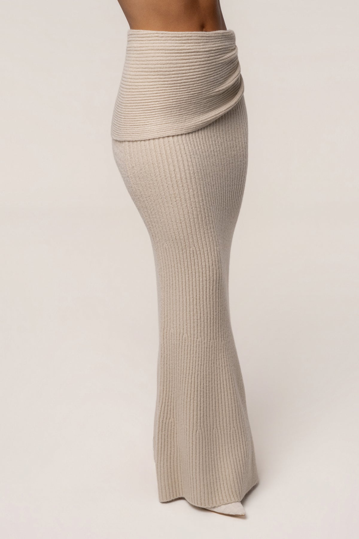 Cream Retreat Ribbed Maxi Skirt - JLUXLABEL