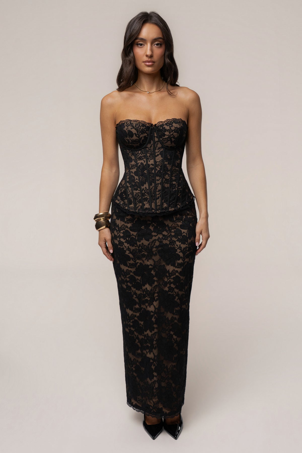 Black Timeless Love Lace Maxi Skirt - JLUXLABEL