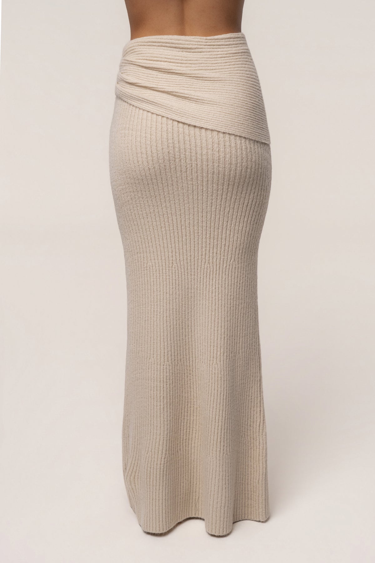 Cream Retreat Ribbed Maxi Skirt - JLUXLABEL