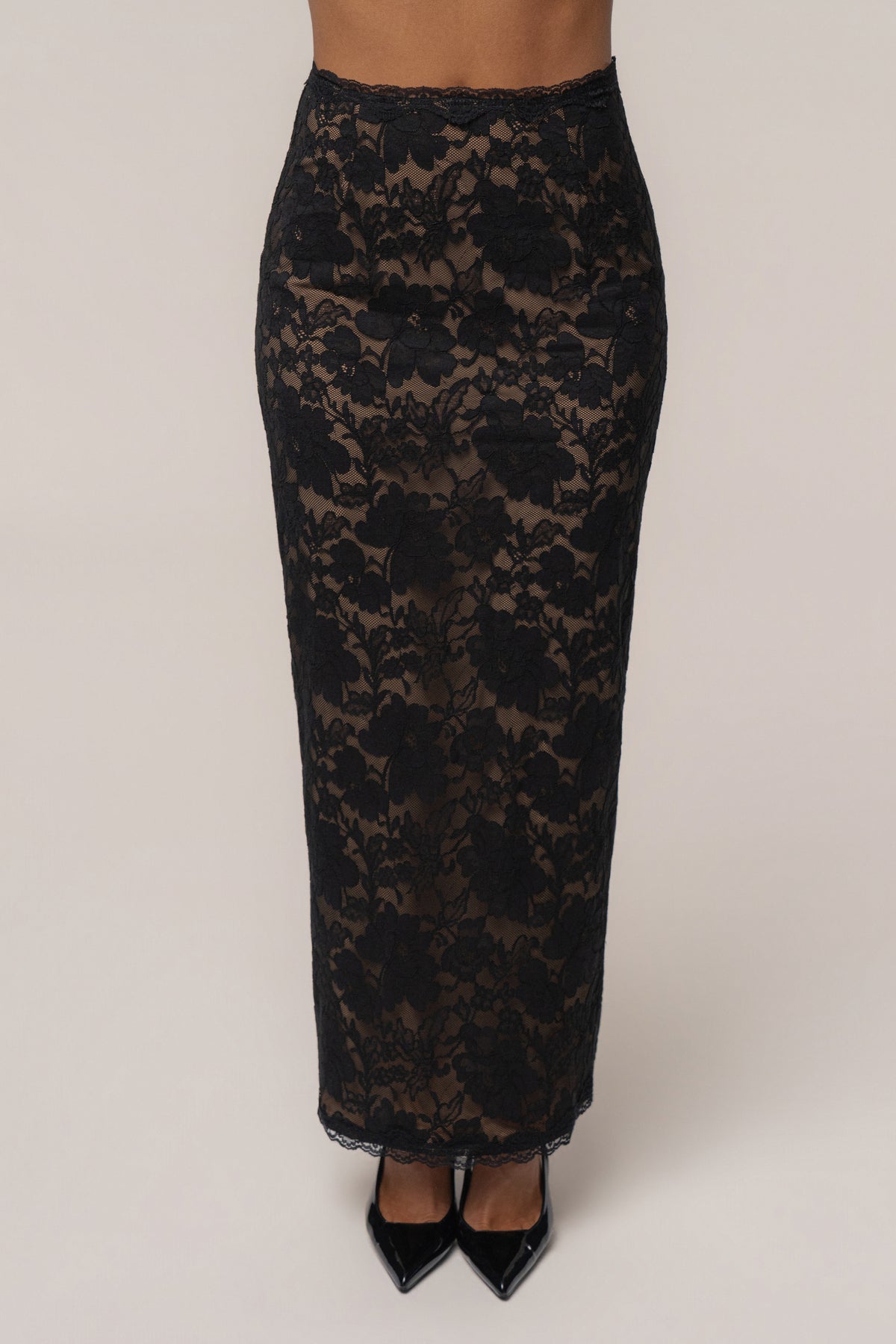 Black Timeless Love Lace Maxi Skirt - JLUXLABEL