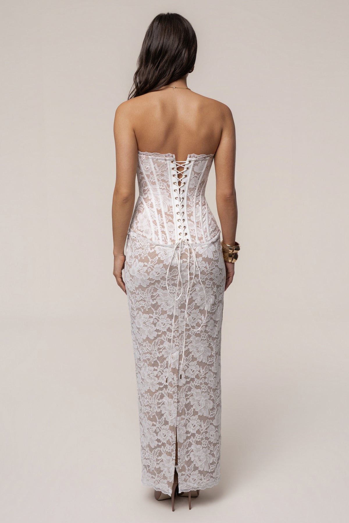 White Timeless Love Lace Corset - JLUXLABEL