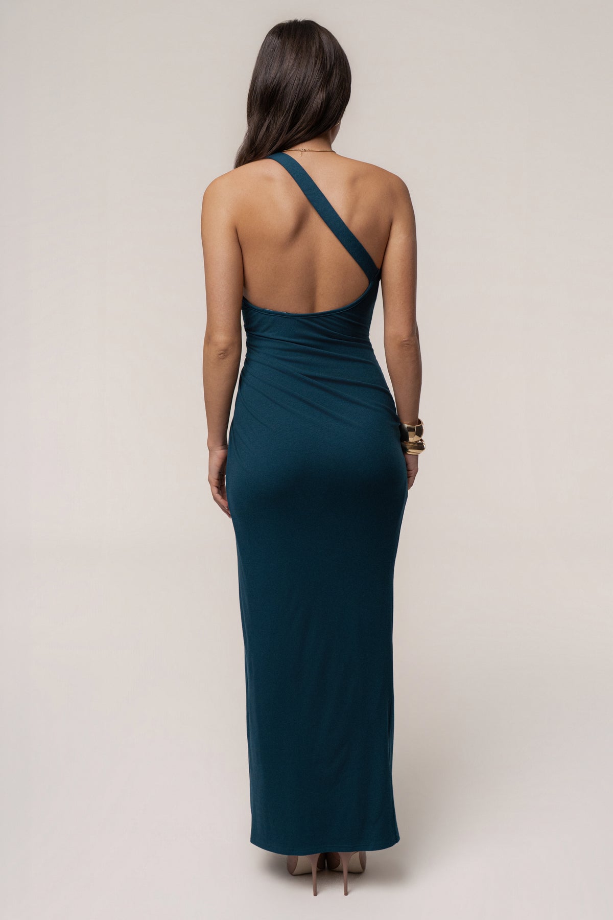 Teal Summer Ruched Maxi Dress - JLUXLABEL