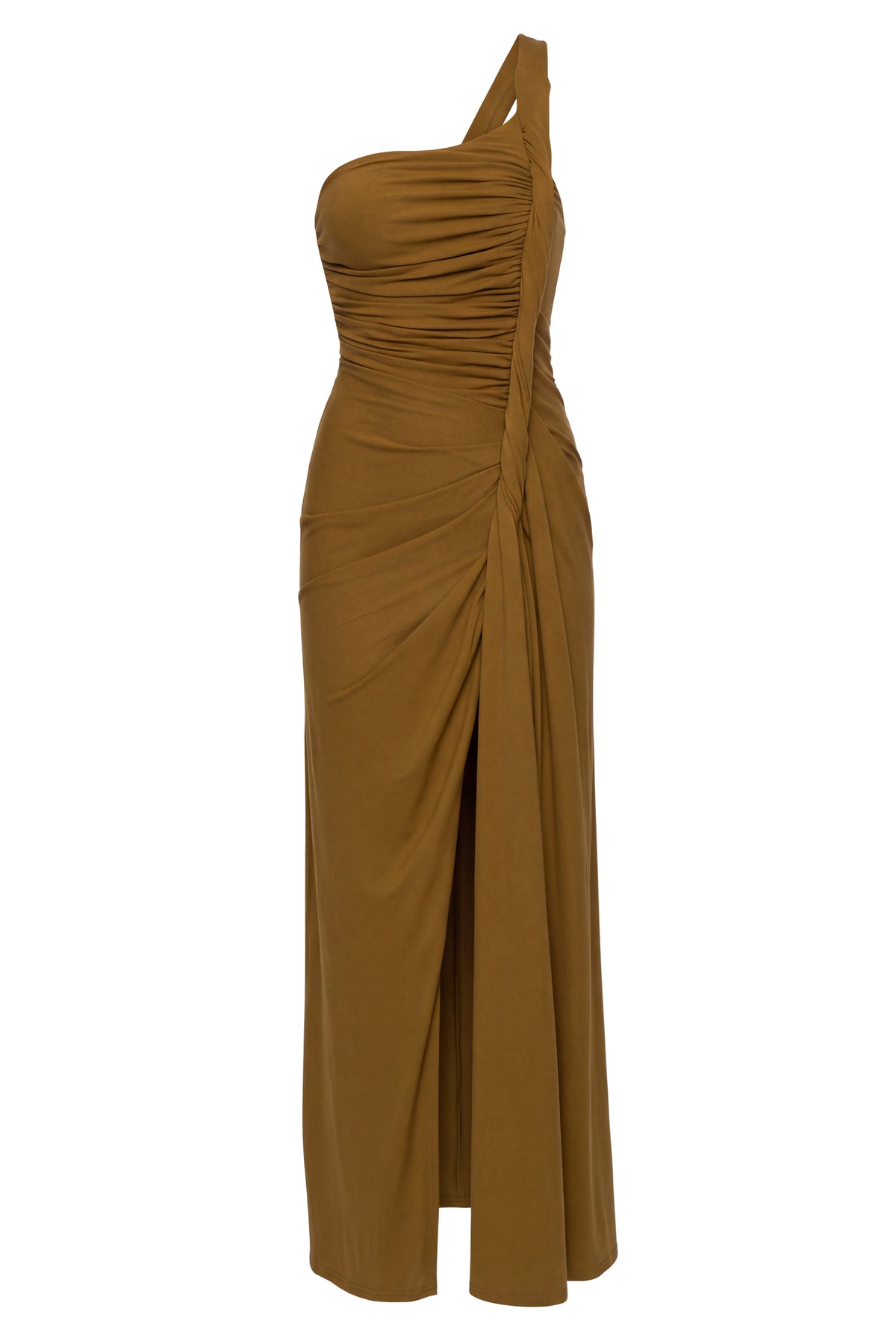 Olive Summer Ruched Maxi Dress