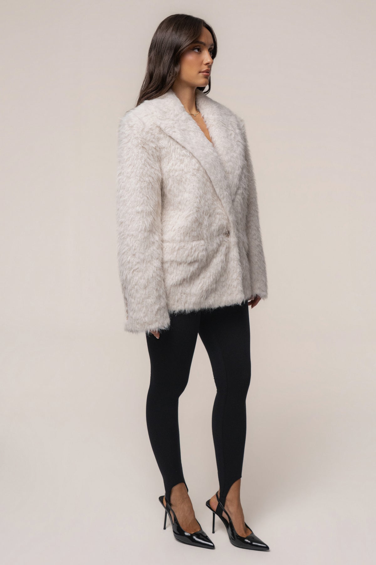 Ivory Cloud Nine Fuzzy Blazer