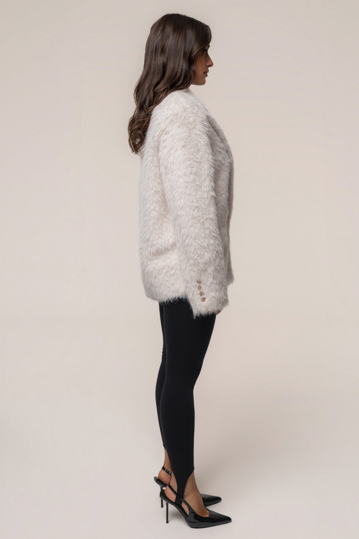 Ivory Cloud Nine Fuzzy Blazer