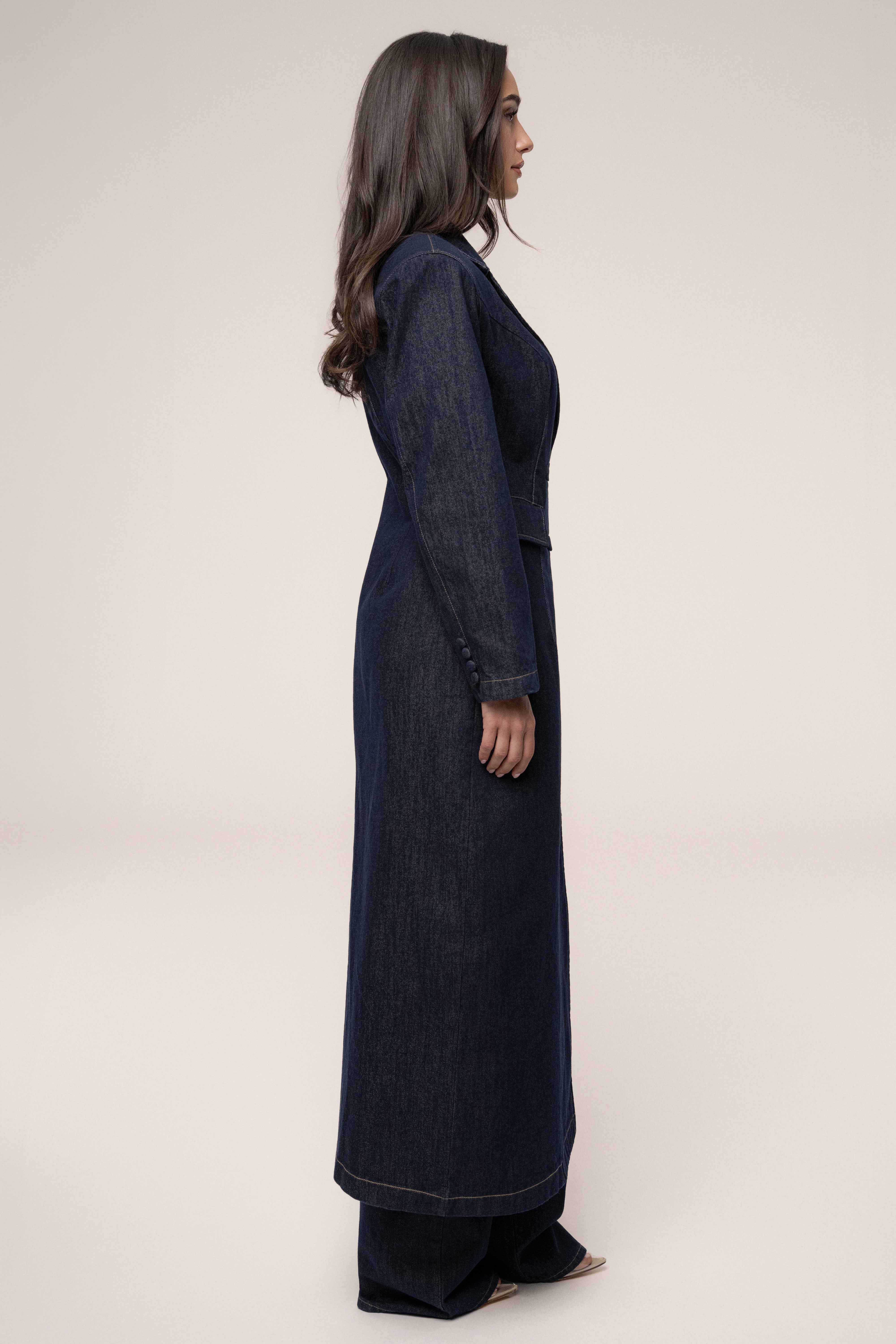 Dark Denim Signature Coat - JLUXLABEL