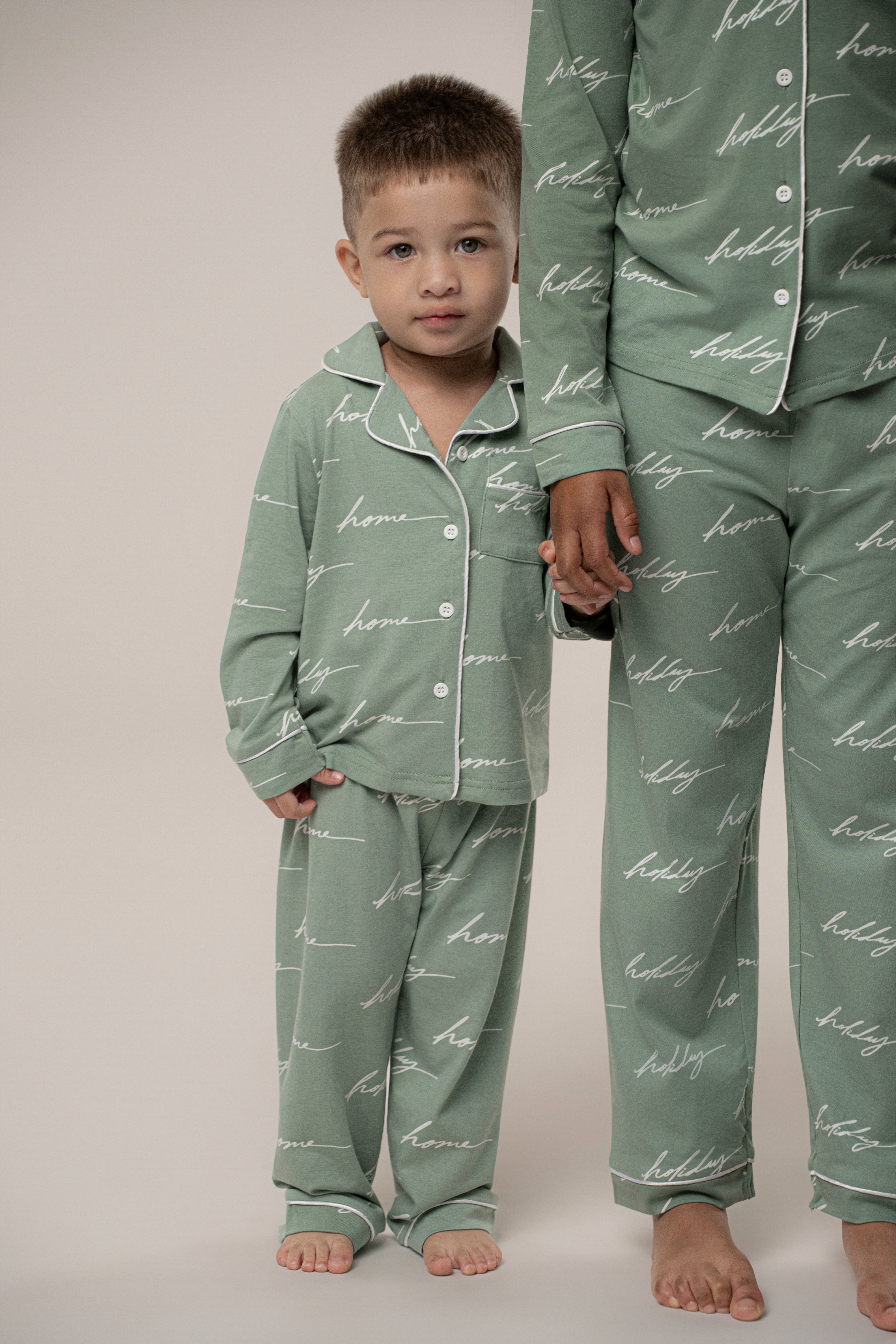 Sage Home For The Holidays Kids Pajama Set - JLUXLABEL
